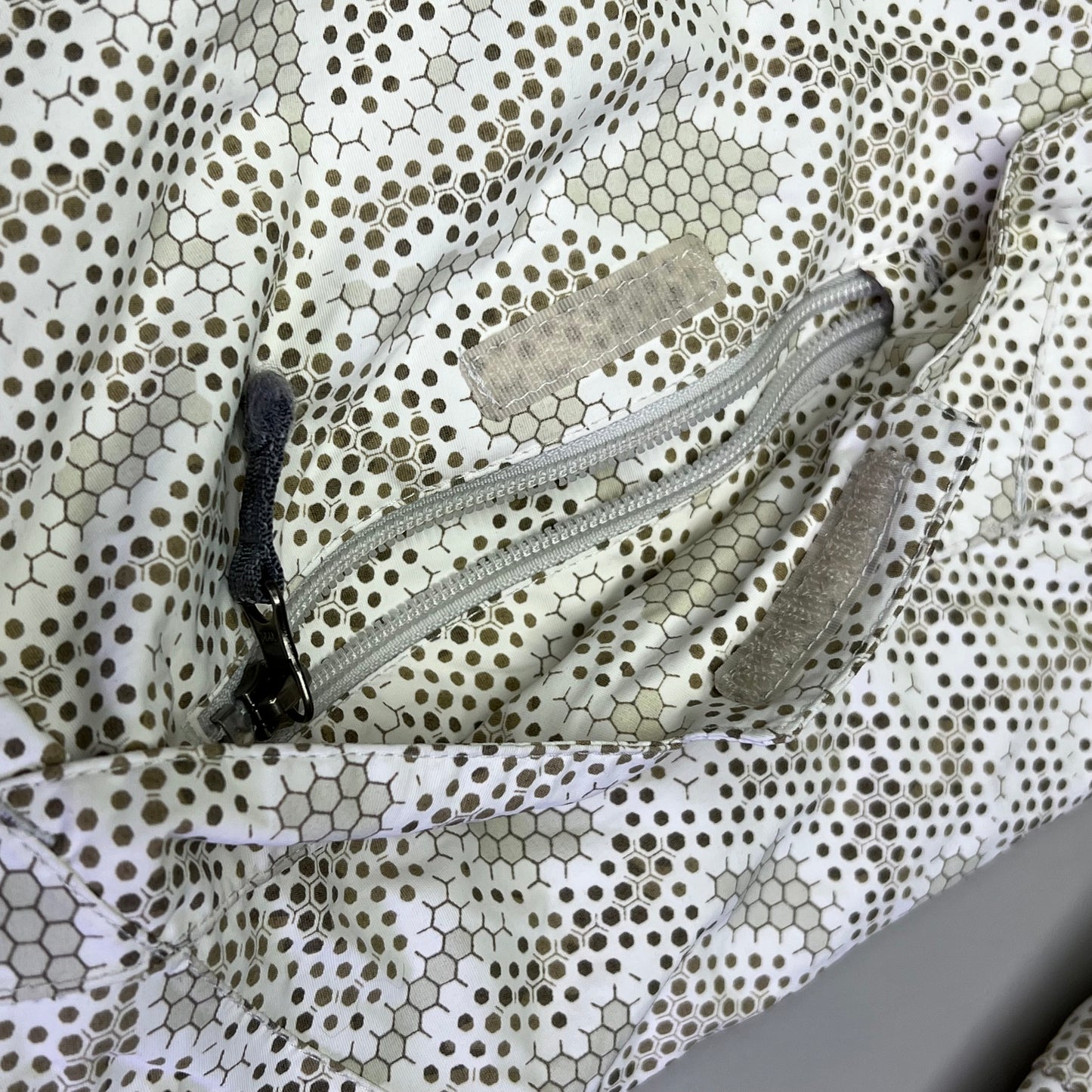 NORTH FACE Full Zip Elastic Waist Winter Coat Men's Sz L Honey Comb Pattern