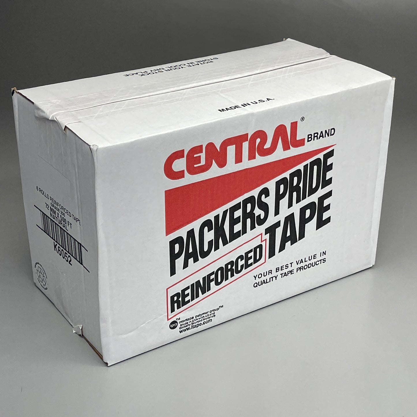 CENTRAL BRAND (6 PACK) Packers Pride Reinforced Water-Activated Tape K6052