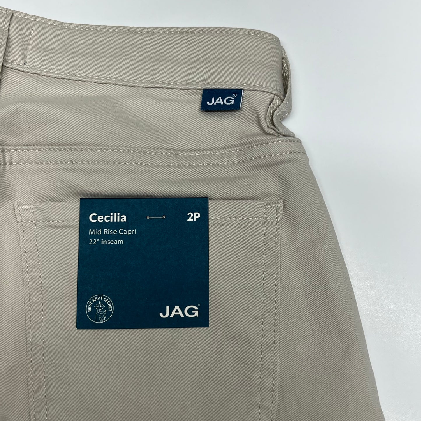 JAG Cecelia Crop Pant Mid-rise Women's Sz 2P 22" Inseam Cecilia JP4314TWL616