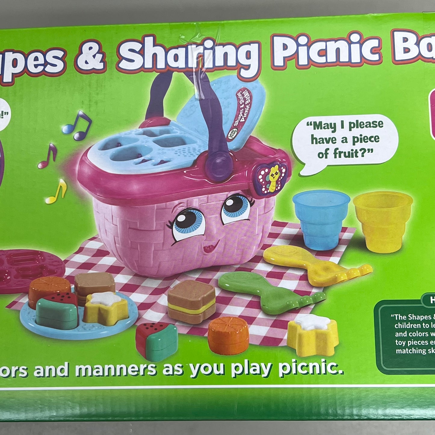 VTECH Leap Frog Picnic Basket Teaching Shapes & Sharing Pink Girls 6+ Month 6036