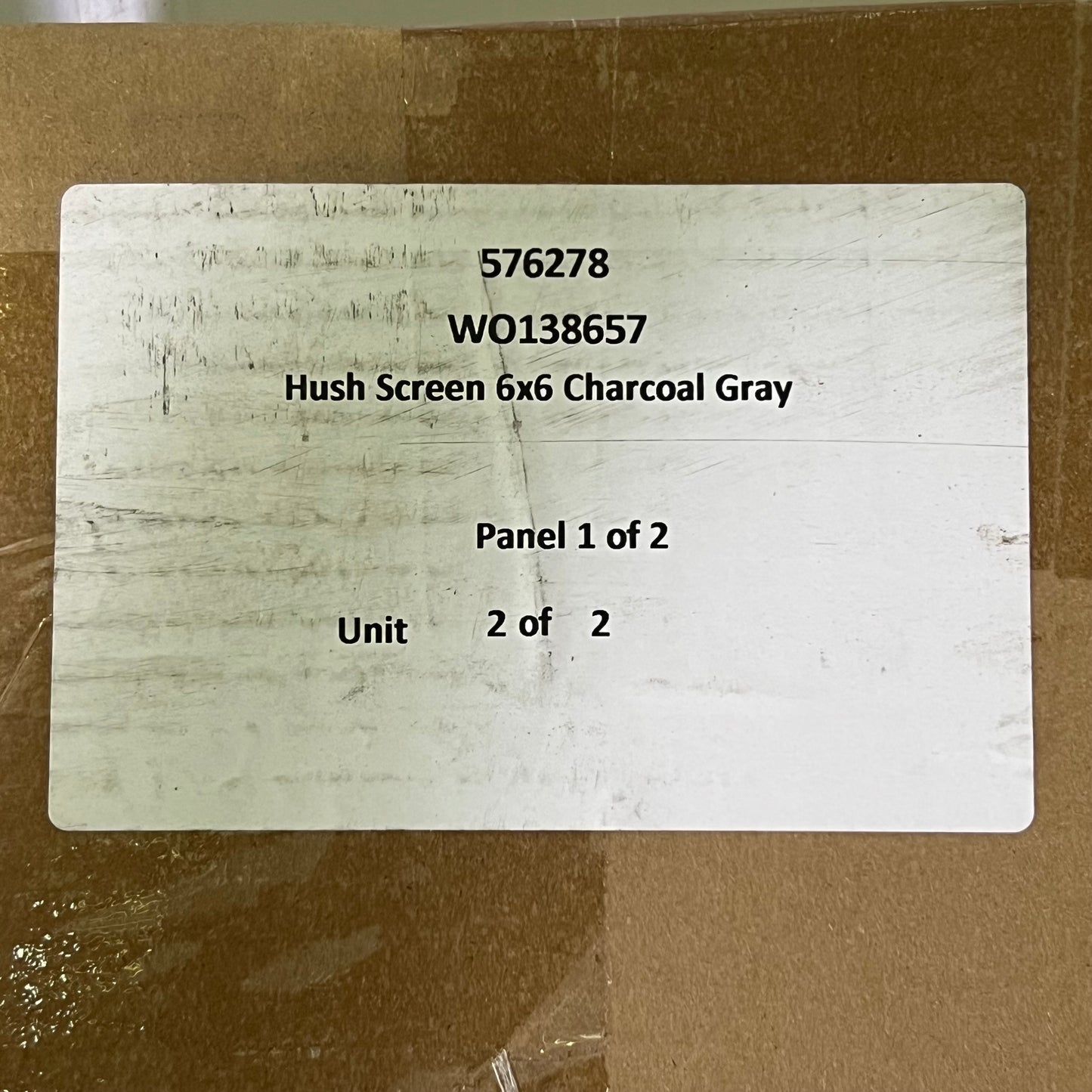 VERSACE PORTA Hush Screen Door Charcoal 6" x 6" Gray WO138657