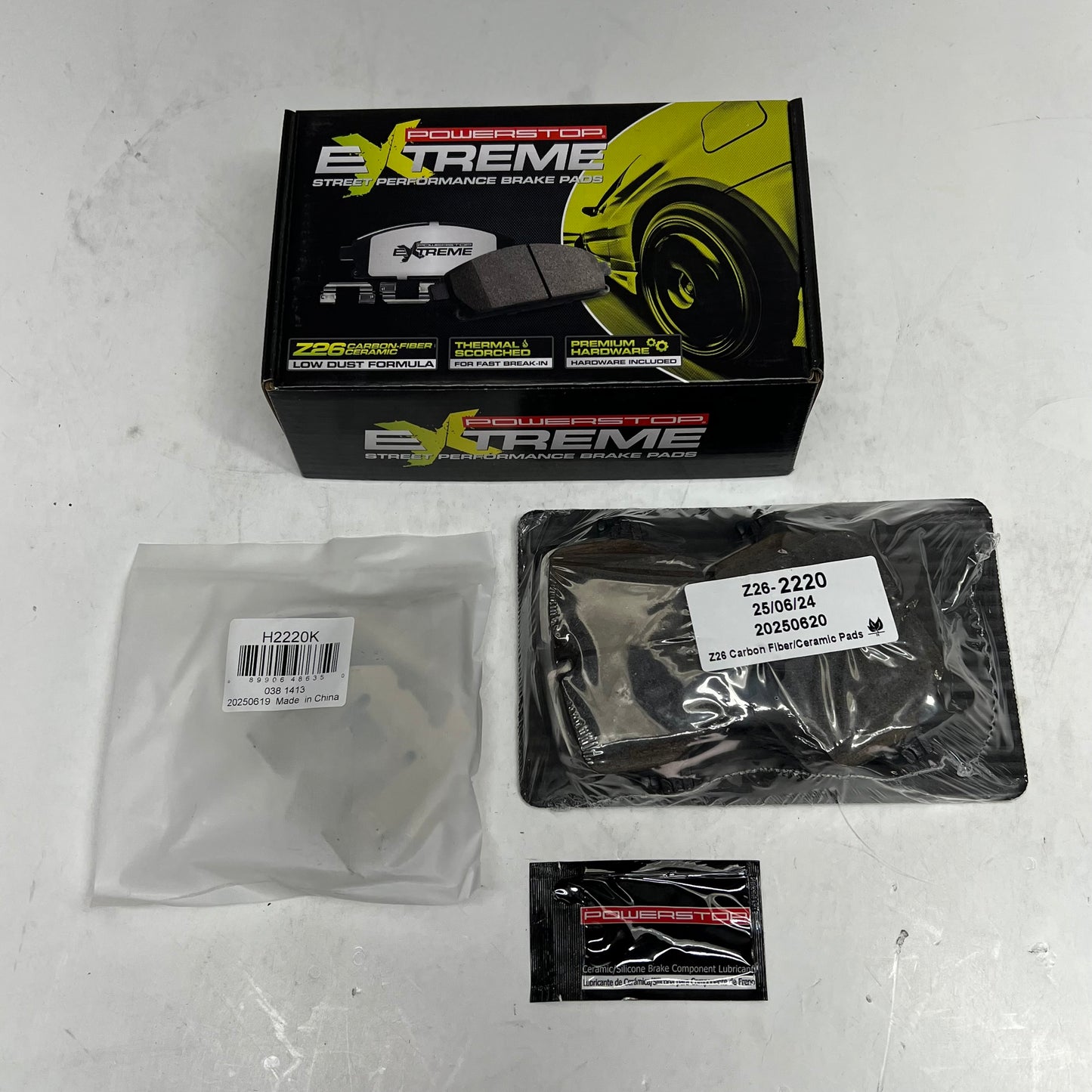 POWER STOP Street Performance Carbon Fiber Ceramic Brake Pads Kit Z26-2220