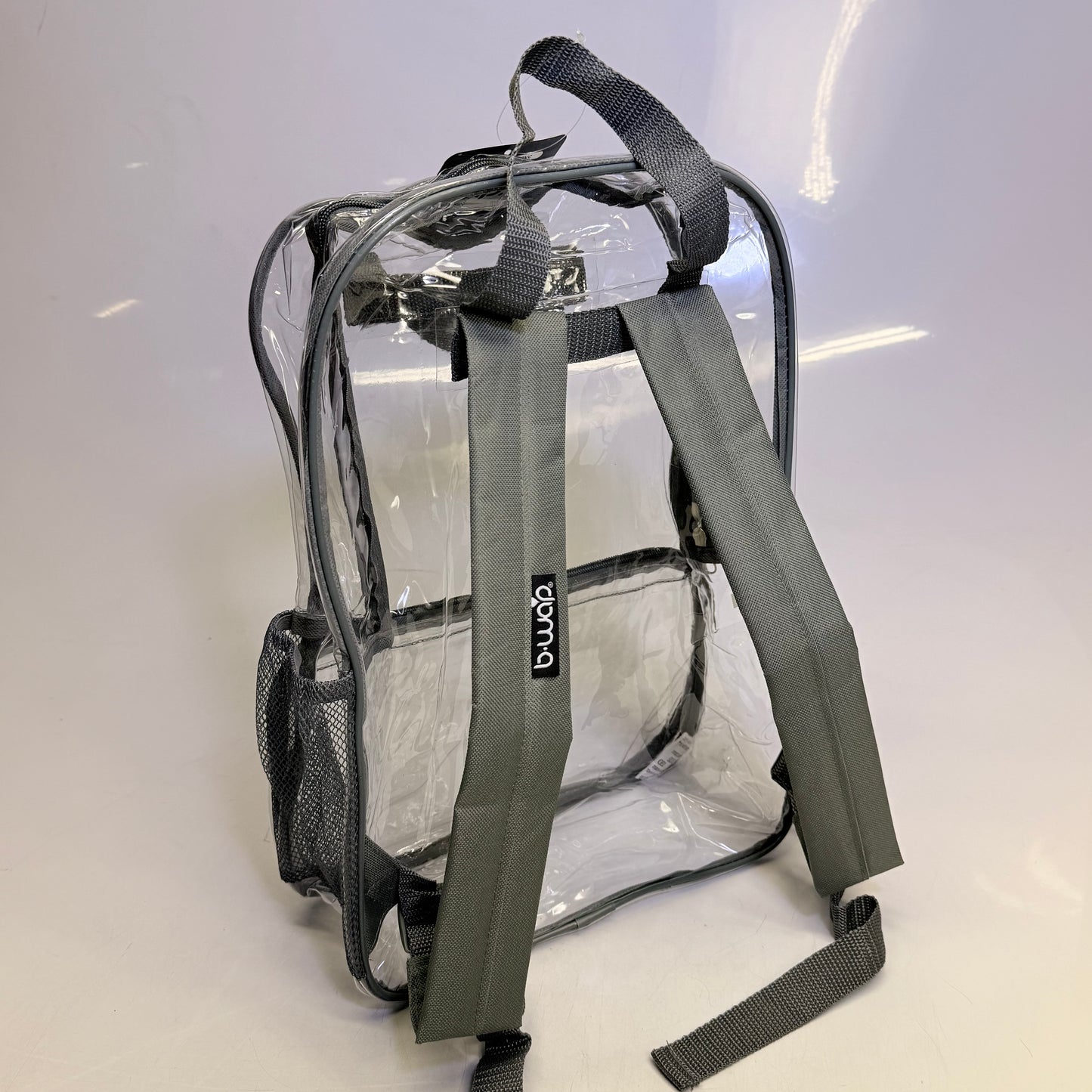 BWAP 17" Clear Plastic Backpack 17" x 12" x 6" Color Grey BP1643