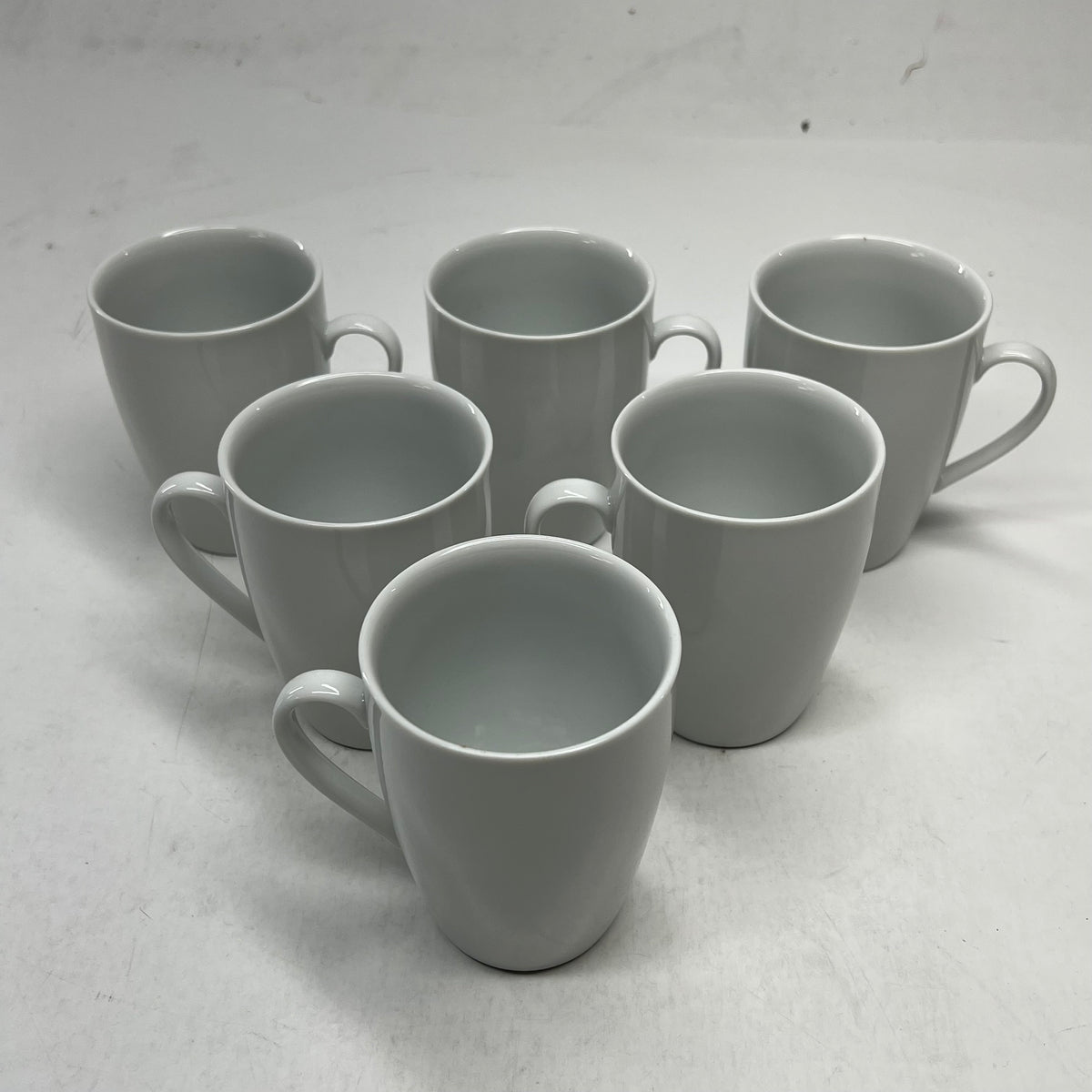 10 STRAWBERRY STREET (6 PACK) Java Barrel Mugs Porcelain Construction 10oz White