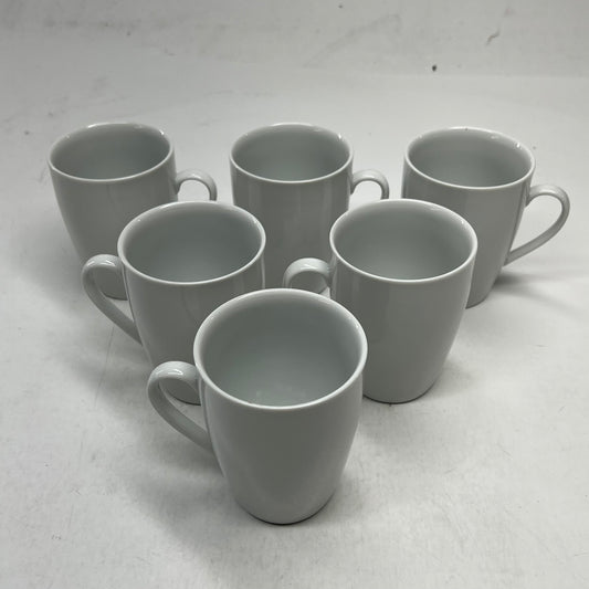 10 STRAWBERRY STREET (6 PACK) Java Barrel Mugs Porcelain Construction 10oz White