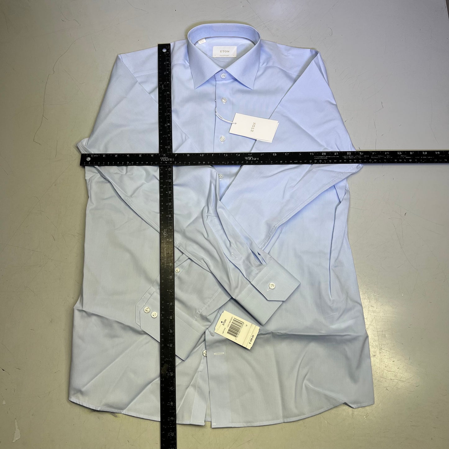 ETON Textured Twill Shirt Men's Contemporary Sz 41 Light Blue 1000136432243