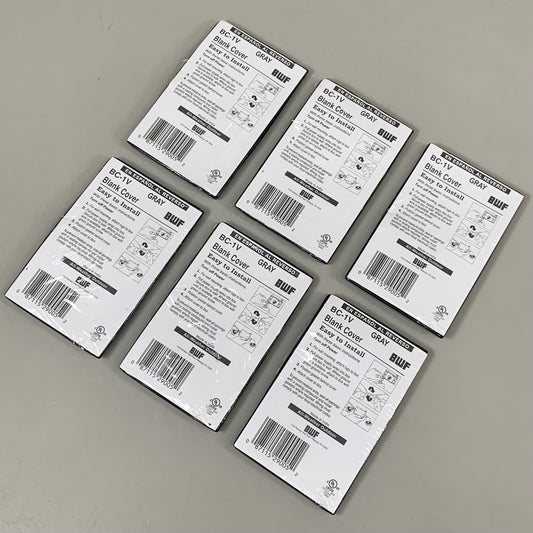 ZA@ BWF (6 PACK) Single Gang Weatherproof Blank Wallplate Grey BC-1V