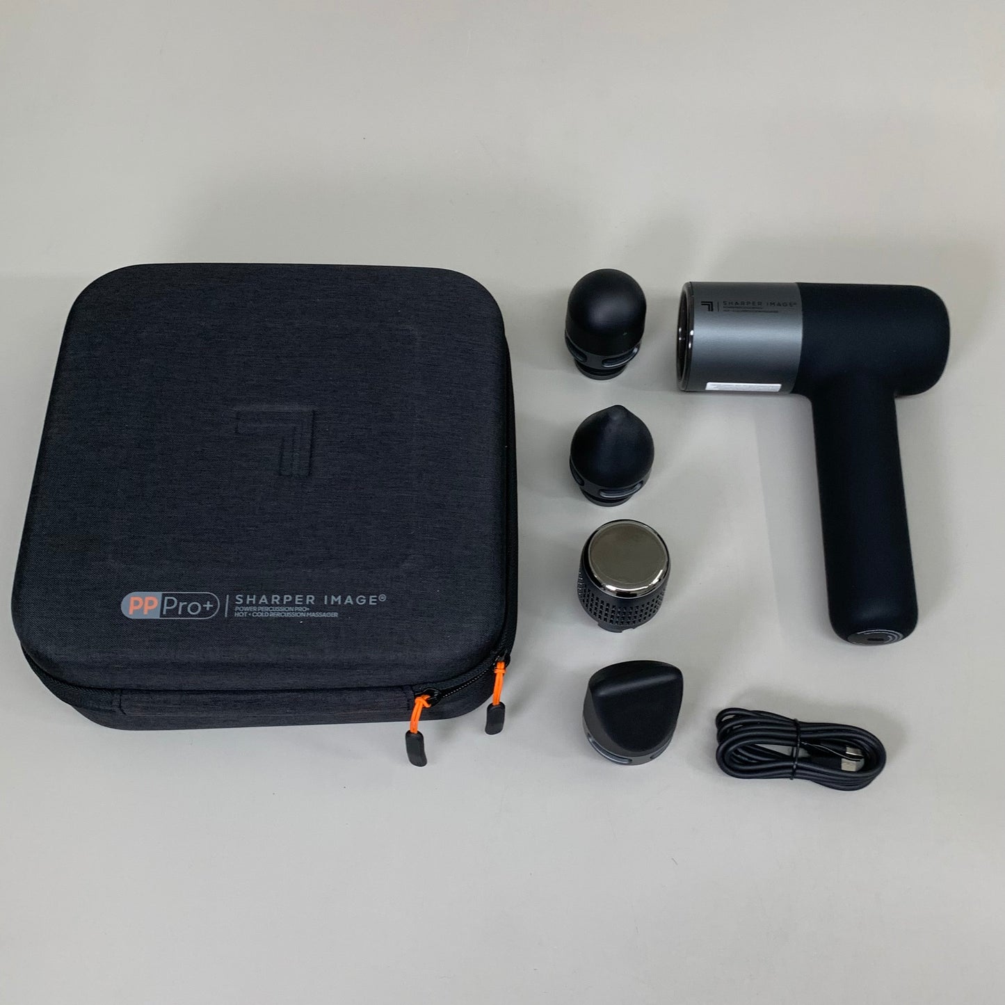 SHARPER IMAGE Power Percussion Pro+ Hot & Cold Massager 4 Interchangeable Nodes