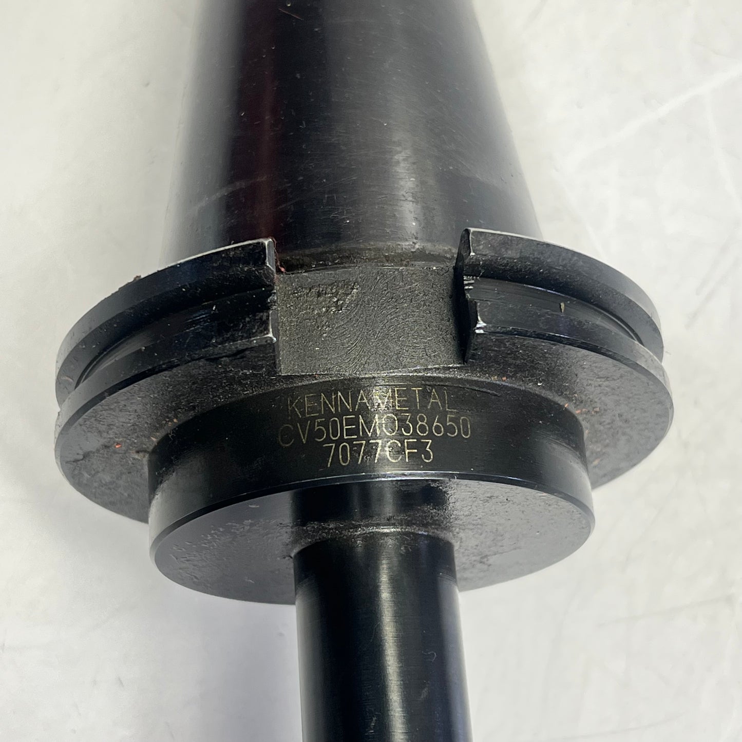 KENNAMETAL Cat50 Taper Shank End Mill Holder 3/8" Hole Dia CV50EM038650 (Used)
