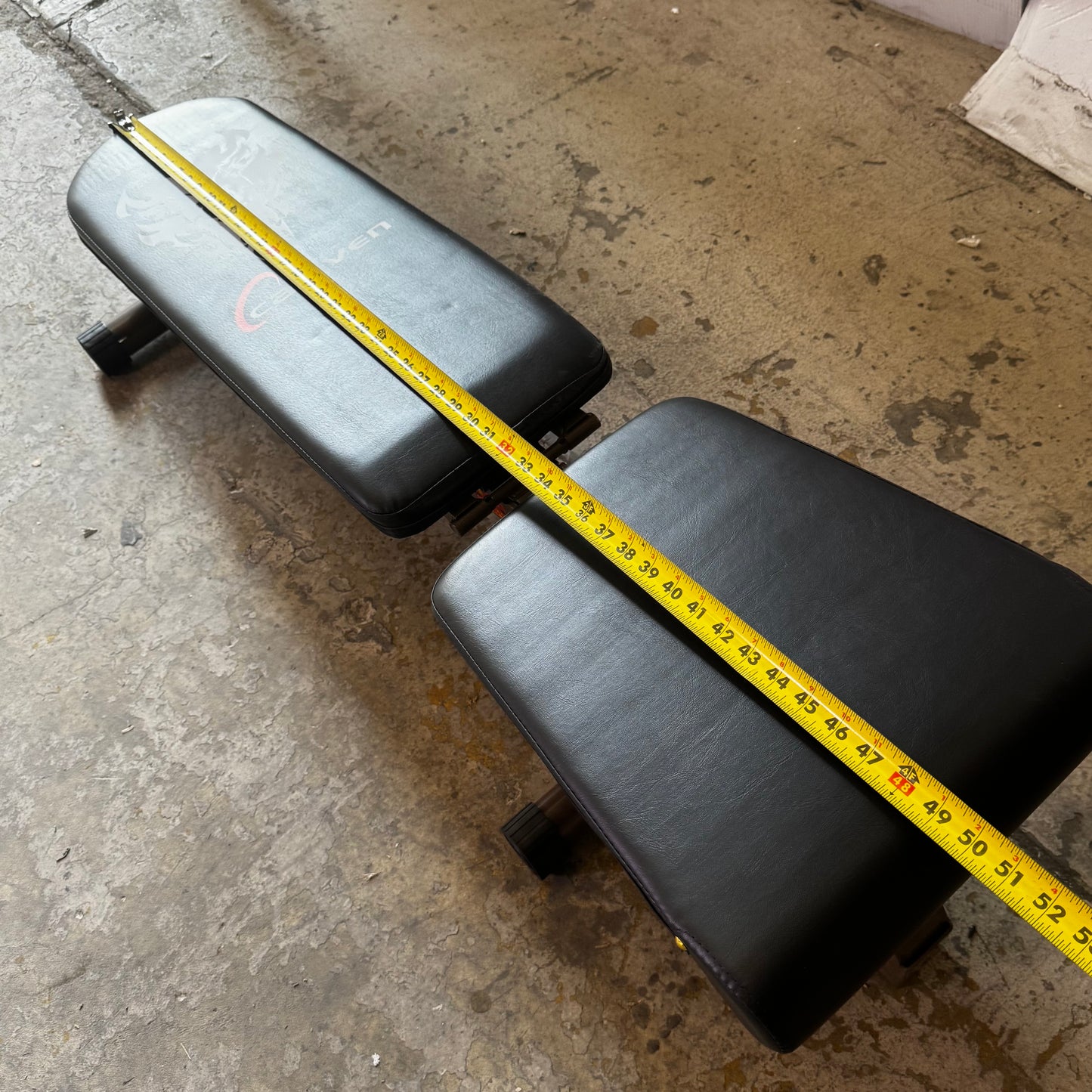 Collapsible Exercise Folding Adjustable Weight Bench  Black/Red Size 46.5"x13.8"18.8"