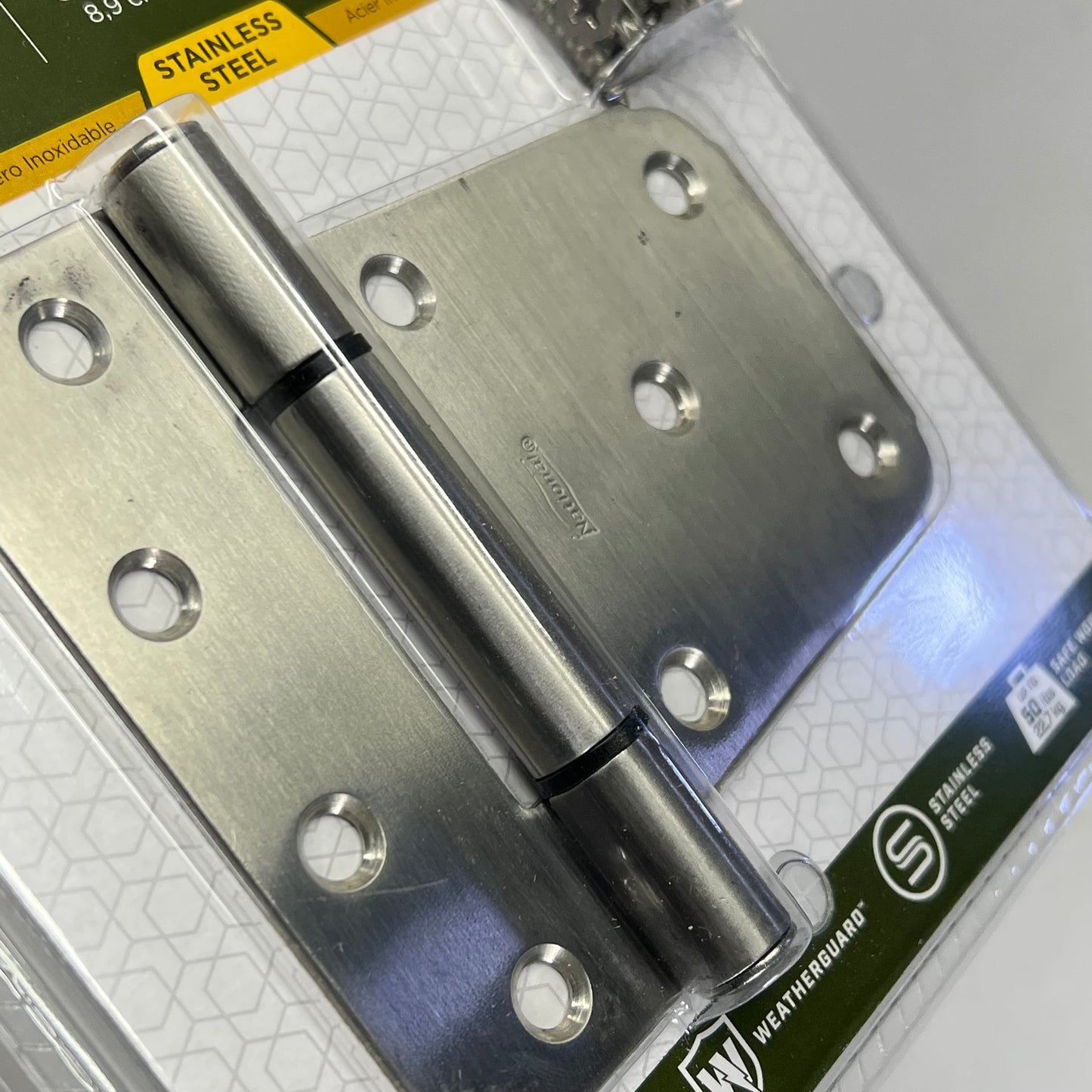 NATIONAL HARDWARE  Stainless Steel Extra Heavy Hinge 3.5" Nickel  SKU: N342-543