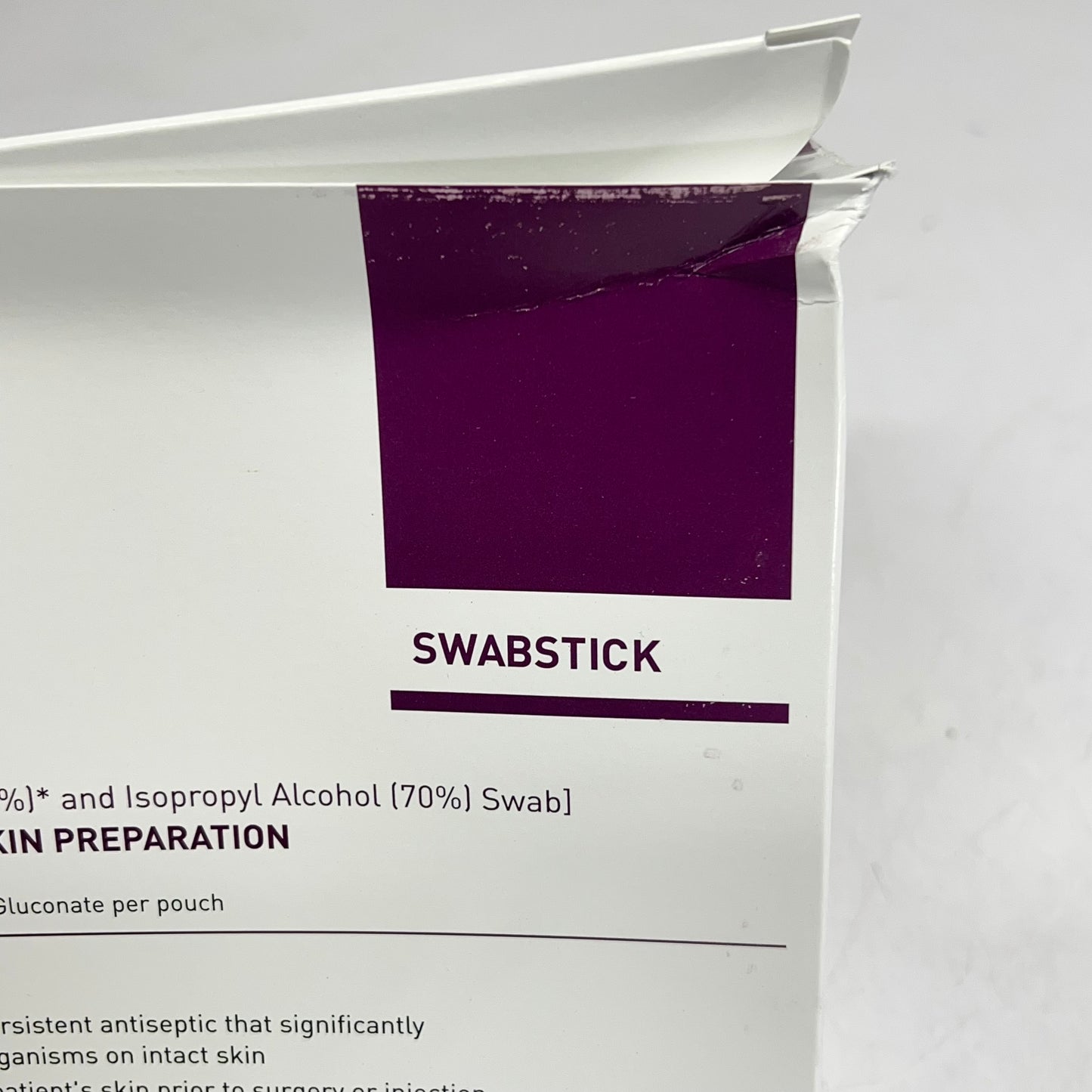 PDI Prevantics Swabsticks 2-Sided S40750 50 Pack Distressed Packaging