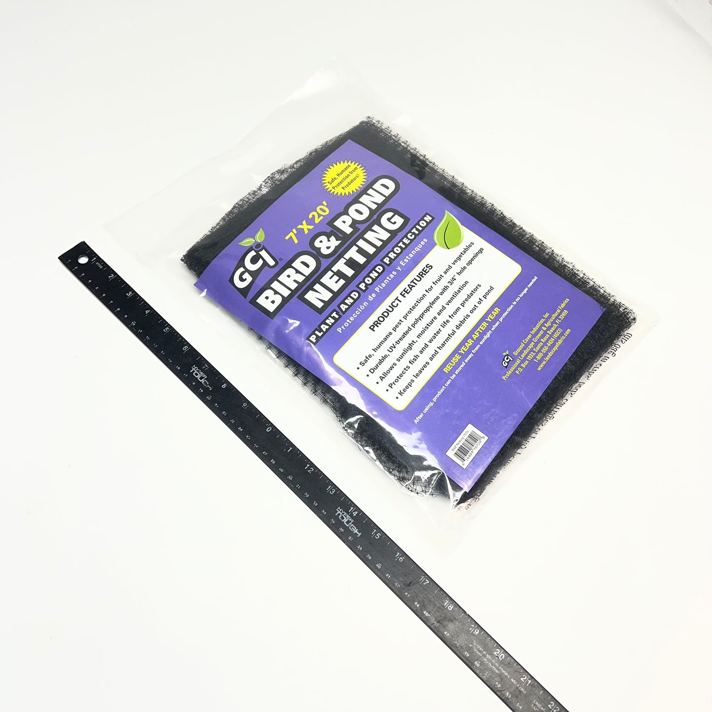 ZA@ GCI (2 PACK) Bird & Pond Netting Plant & Pond Protection 7'x20' Black 2913
