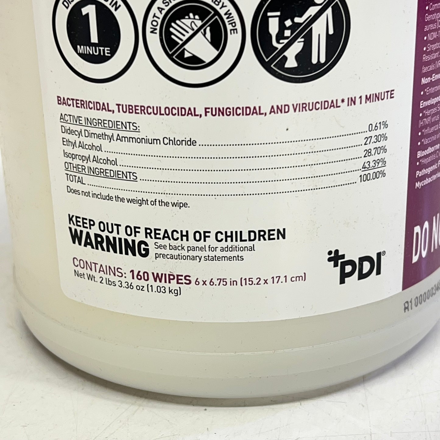 PDI (12 PACK, 160 EACH) Prime Sani-cloth Germicidal Disposable Wipe Lg BB 10/26