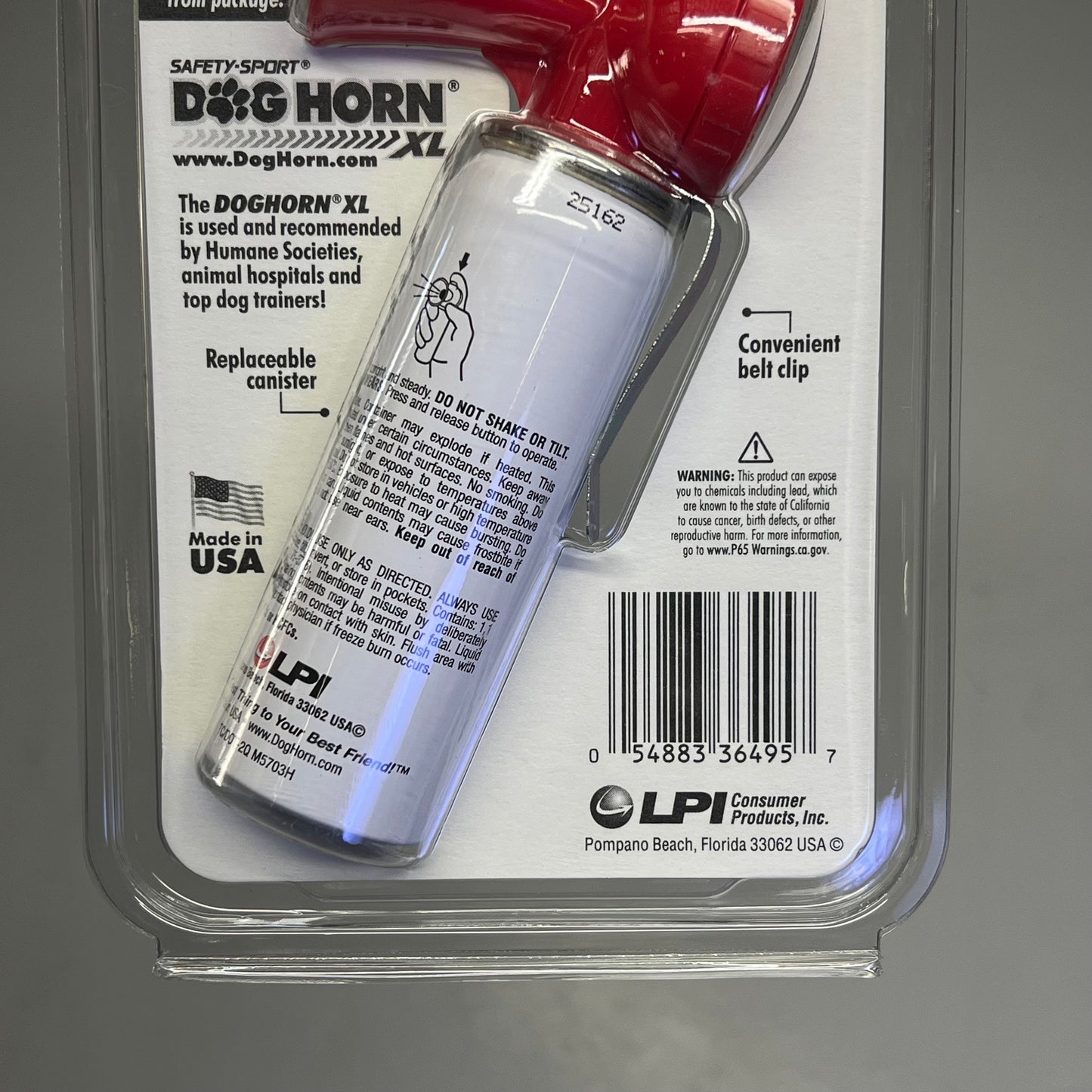 SAFETY SPORT Dog Horn Training & Deterring Attacks W/ Belt Clip USA Made 1.8 oz