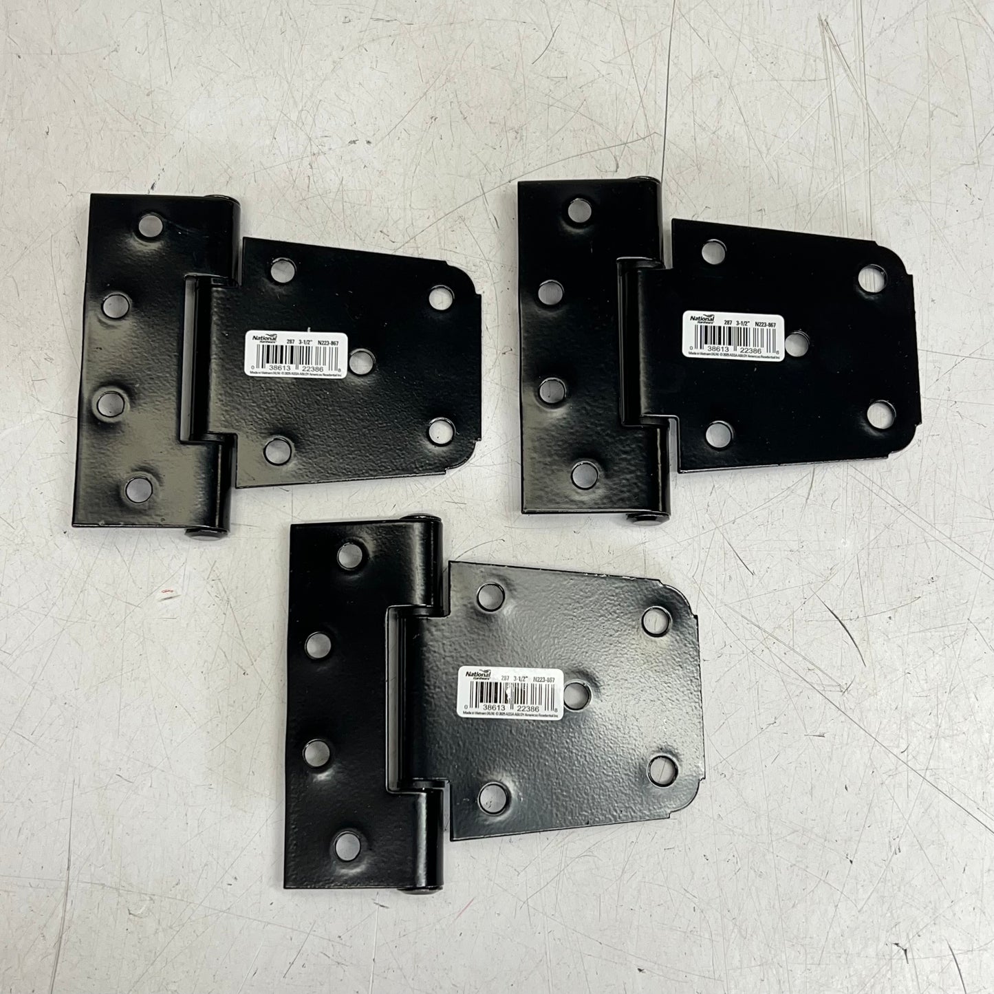 ZA@ NATIONAL HARDWARE (3 PACK) Gate Hinge 4-1/4"W Frame Leaf x 1.56"H Black N223-867