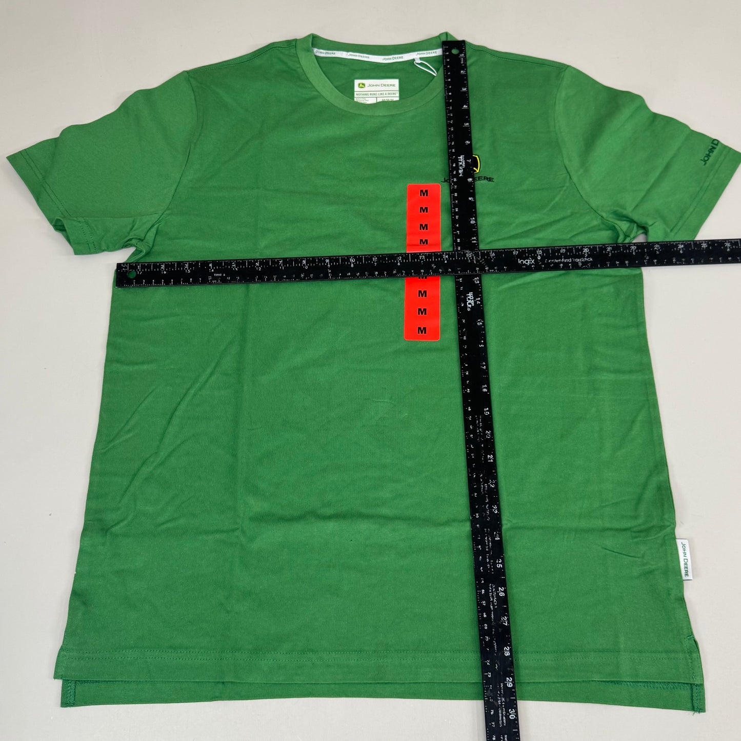 JOHN DEERE Embroidered Logo Short Sleeve Tee Shirt Men's Sz M Green 1896842