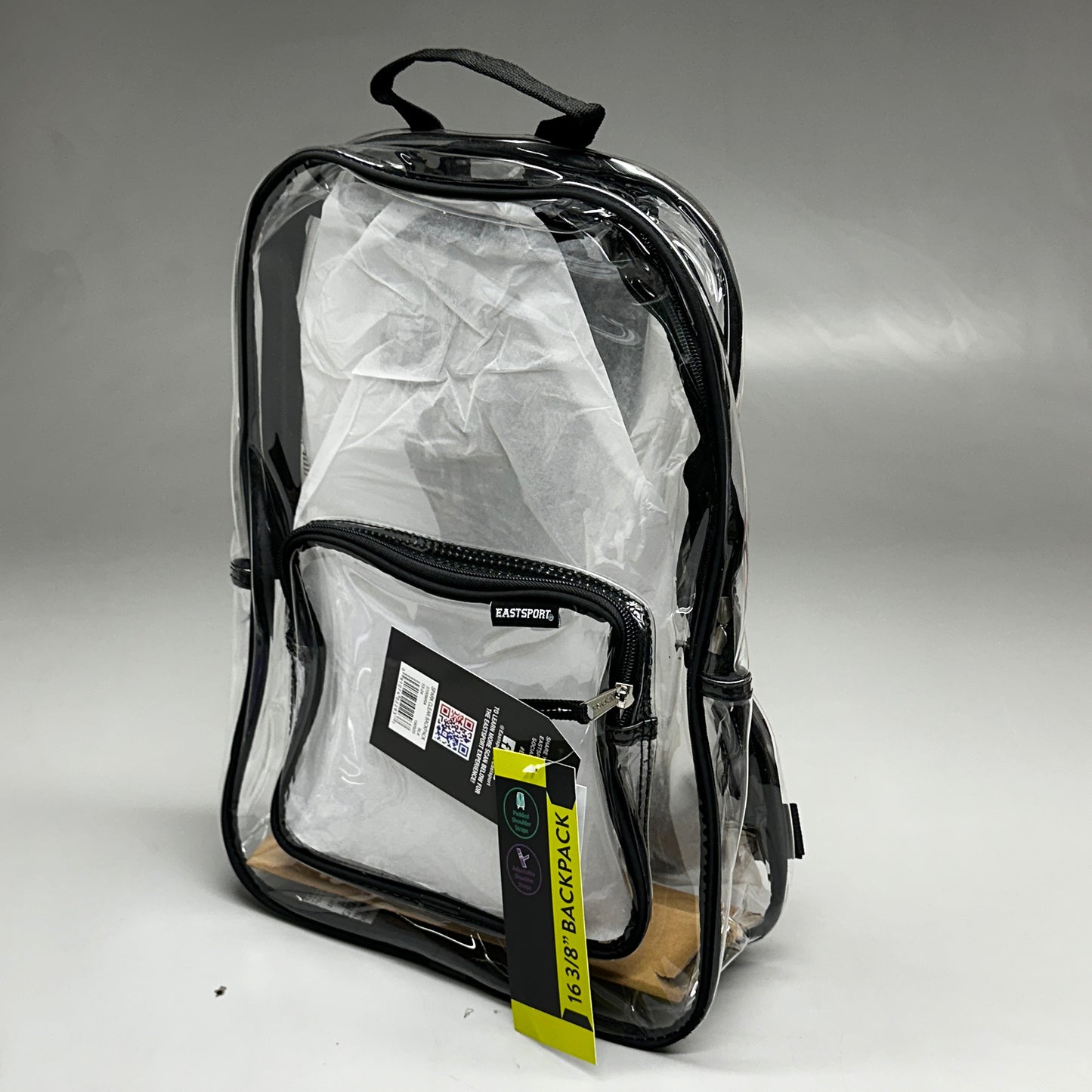 EASTSPORT Spark Clear Backpack 16"x12" Black 190920PW-PLM