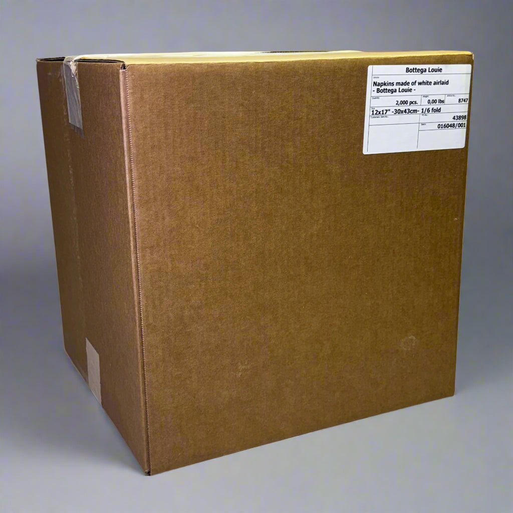 ZA@ BOTTEGA LOUIE (2000 Pcs) Napkins Made of White Airlaid Sz 12" x 12" (New)