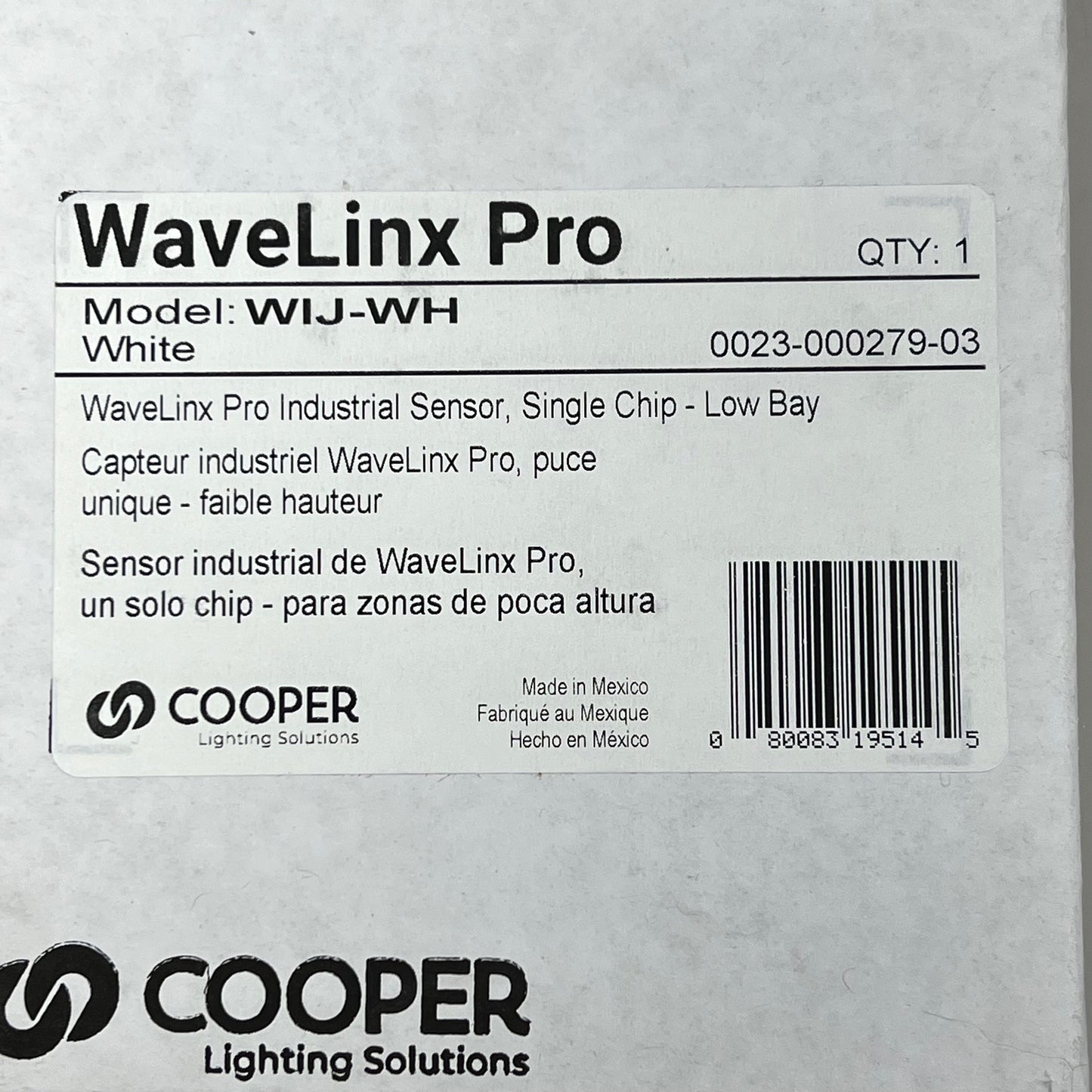 ZH@ COOPER LIGHTING SOLUTIONS WaveLinx Advanced Sensor Technology WIJ-WH