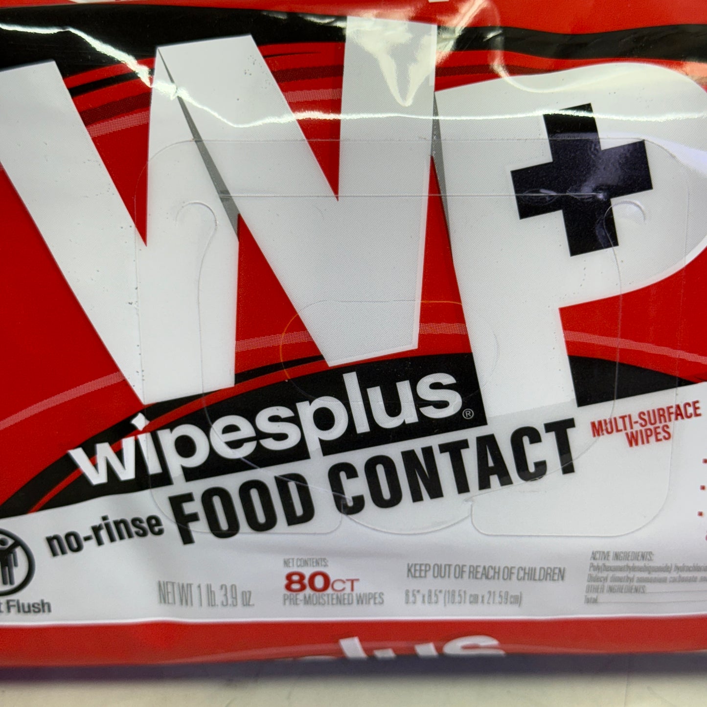 ZA@ WipesPlus No-Rinse Contact Surface Wipes 6 Pack (80 Each, 480 Total) 37608