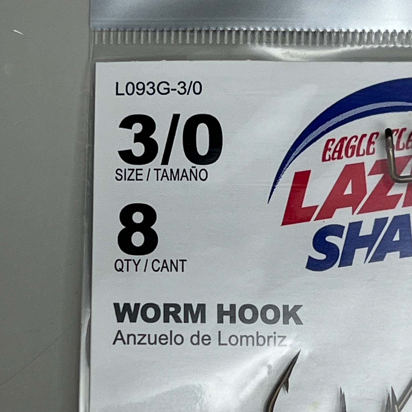 EAGLE CLAW (5 PACK) High Carbon Steel Worm Hook Bronze #3/0 8pc L093G-3/0