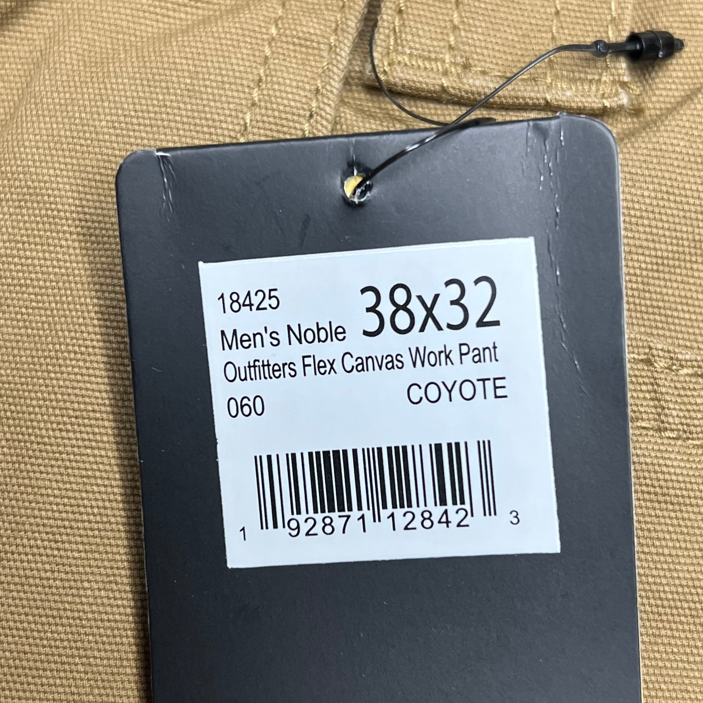 NOBLE OUTFITTERS Canvas Double Front Work Pant Men's Sz 38x32 Coyote 18452