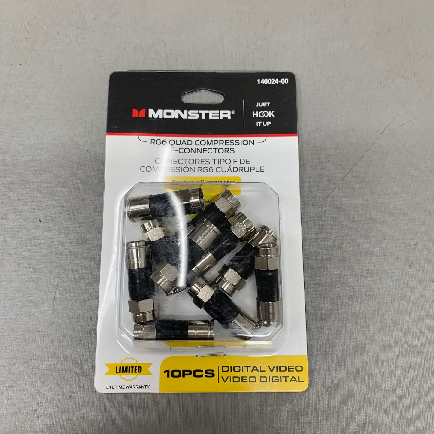 MONSTER Connector RG6 10(Pack) for PC Audio Transmission 1.3"x3.5"x5.8" Black 140024-00
