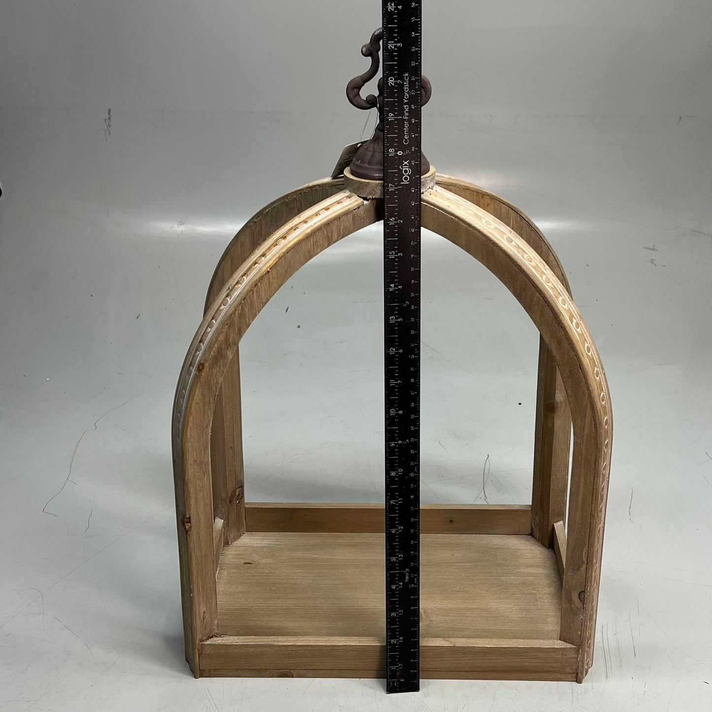 RAZ IMPORTS Fir Wooden Lantern Winter Cottage 21" W Distressed Wood/White