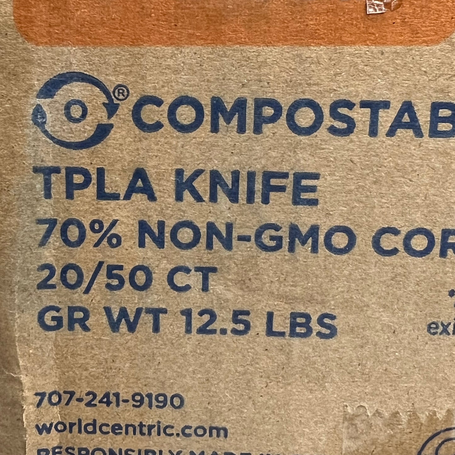 WORLD CENTRIC 1000PK! Compostable TPLA Knives 6" KN-PS-6