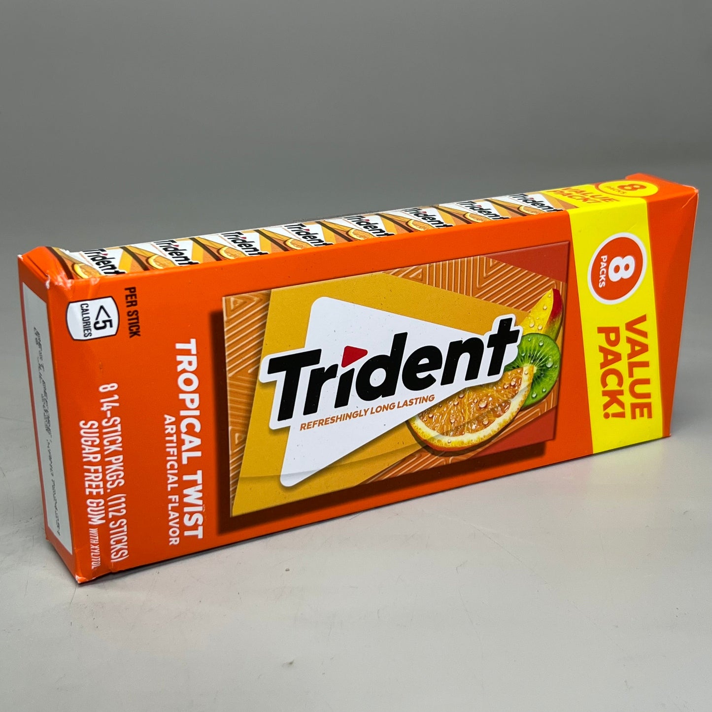 ZA@ TRIDENT (3 PACK, 112 Sticks Each) Tropical Twist 1.9g BB 07/25 (New) I