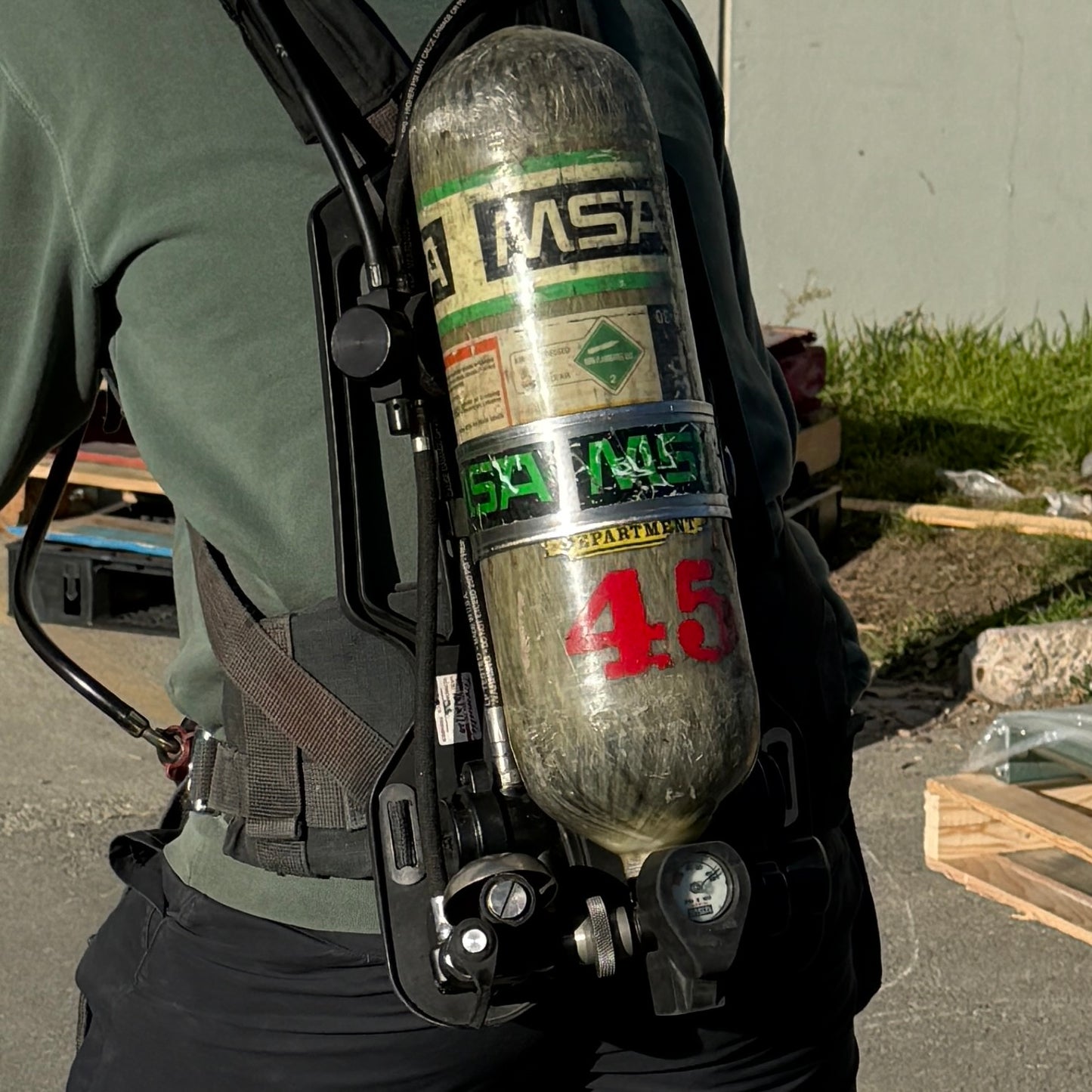 Z@ MSA (*PARTS ONLY*) FireHawk M7 SCBA Air Pack W/ Tank Firefighter Gear (AS-IS)