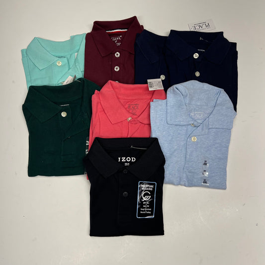 ZA@ (8 PACK) Uniform Soft Pique Polo Shirts Boy's Sz 2T Assorted Colors