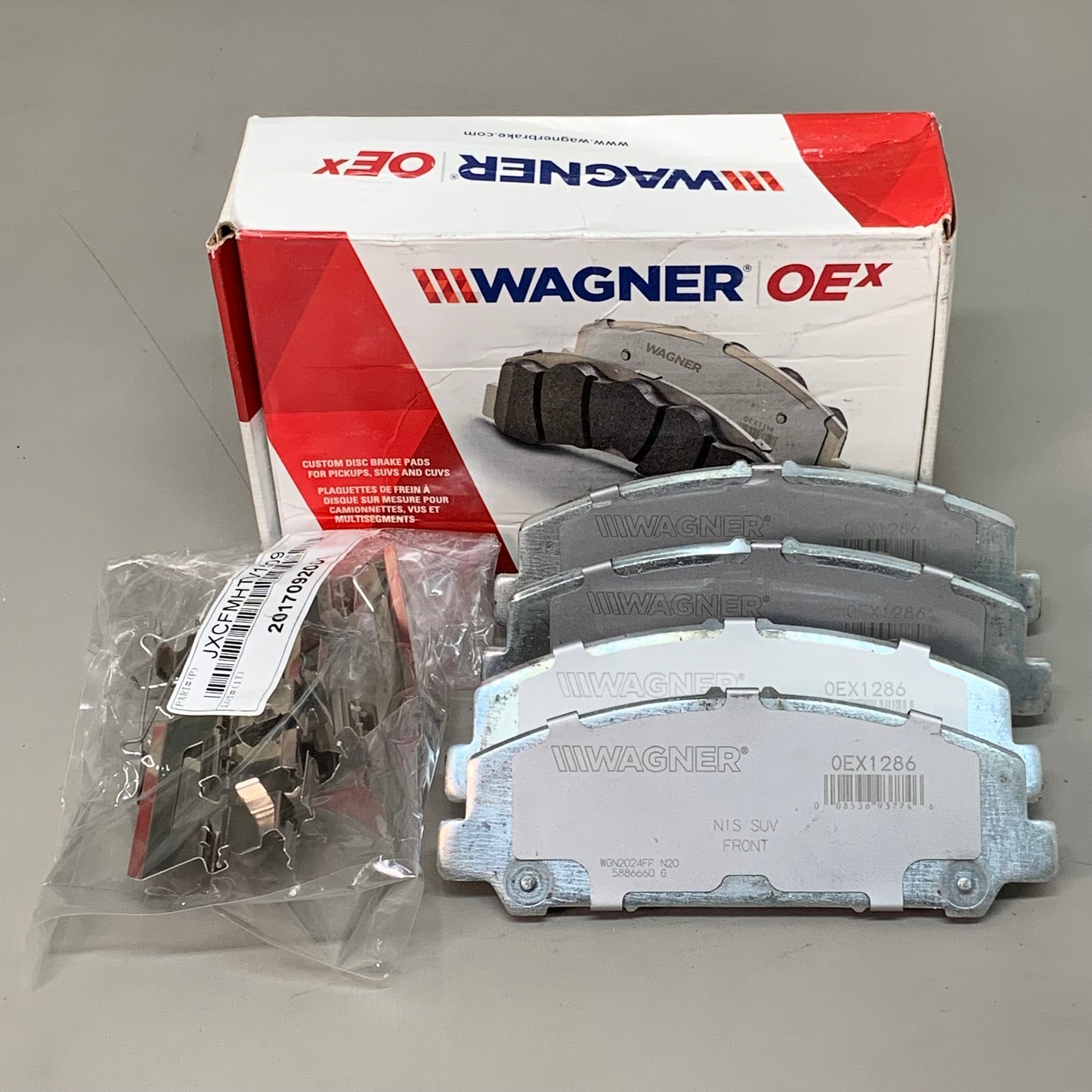 WAGNER OEx Premium Ceramic Disc Brake Pad Set 6 1/2" x 2 1/2" OEX1286