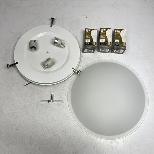 GENERATION LIGHTING 3-light Flush Mount Ceiling Light Frost White 7543503EN3-962