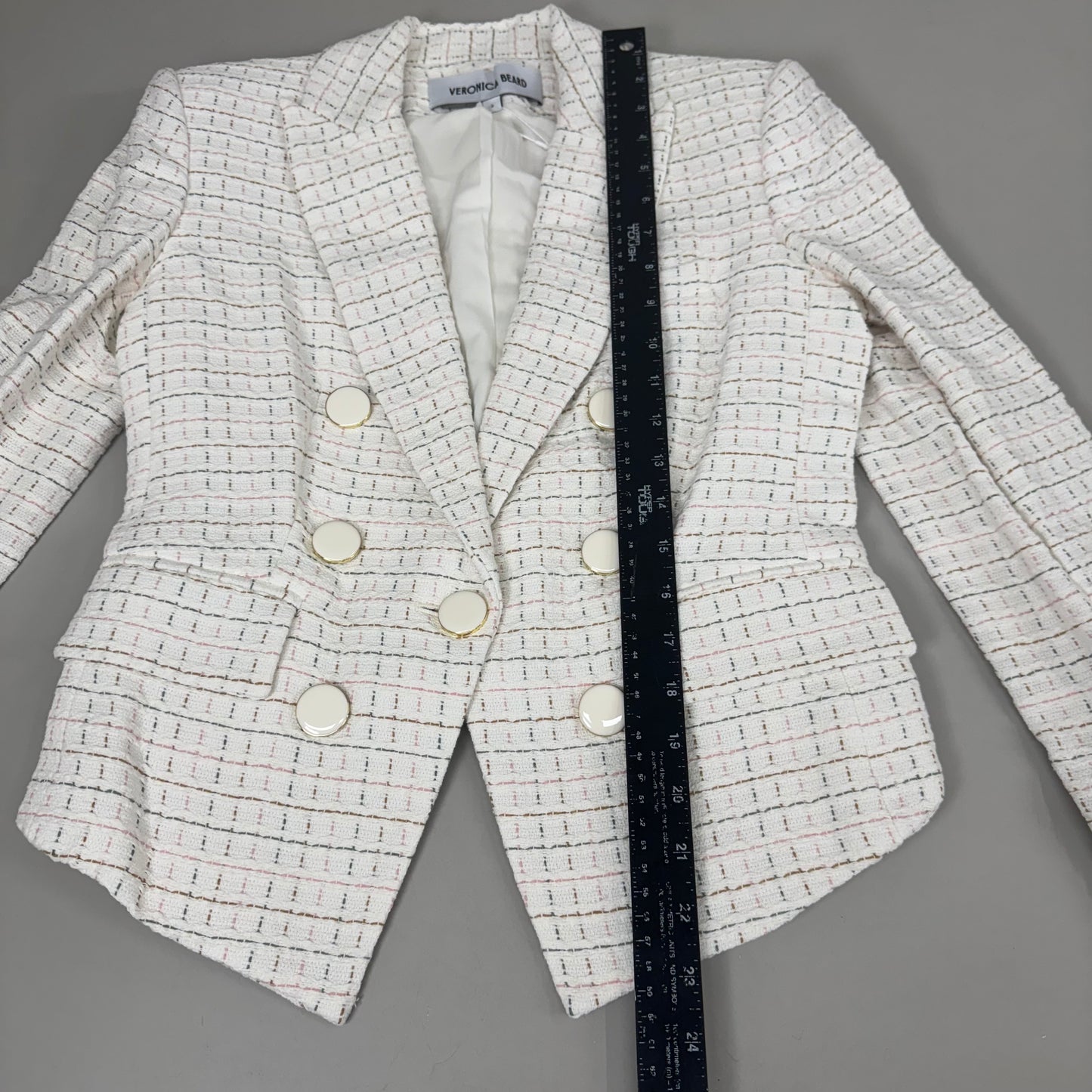 VERONICA BEARD Women's Diego Dickey Jacket Sz-2 Ivory/Multi 2406TW651509