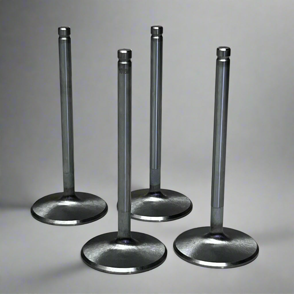 (Set of 4) Super Duty Steel Intake Valves 2.05+1.6", Silver 1016