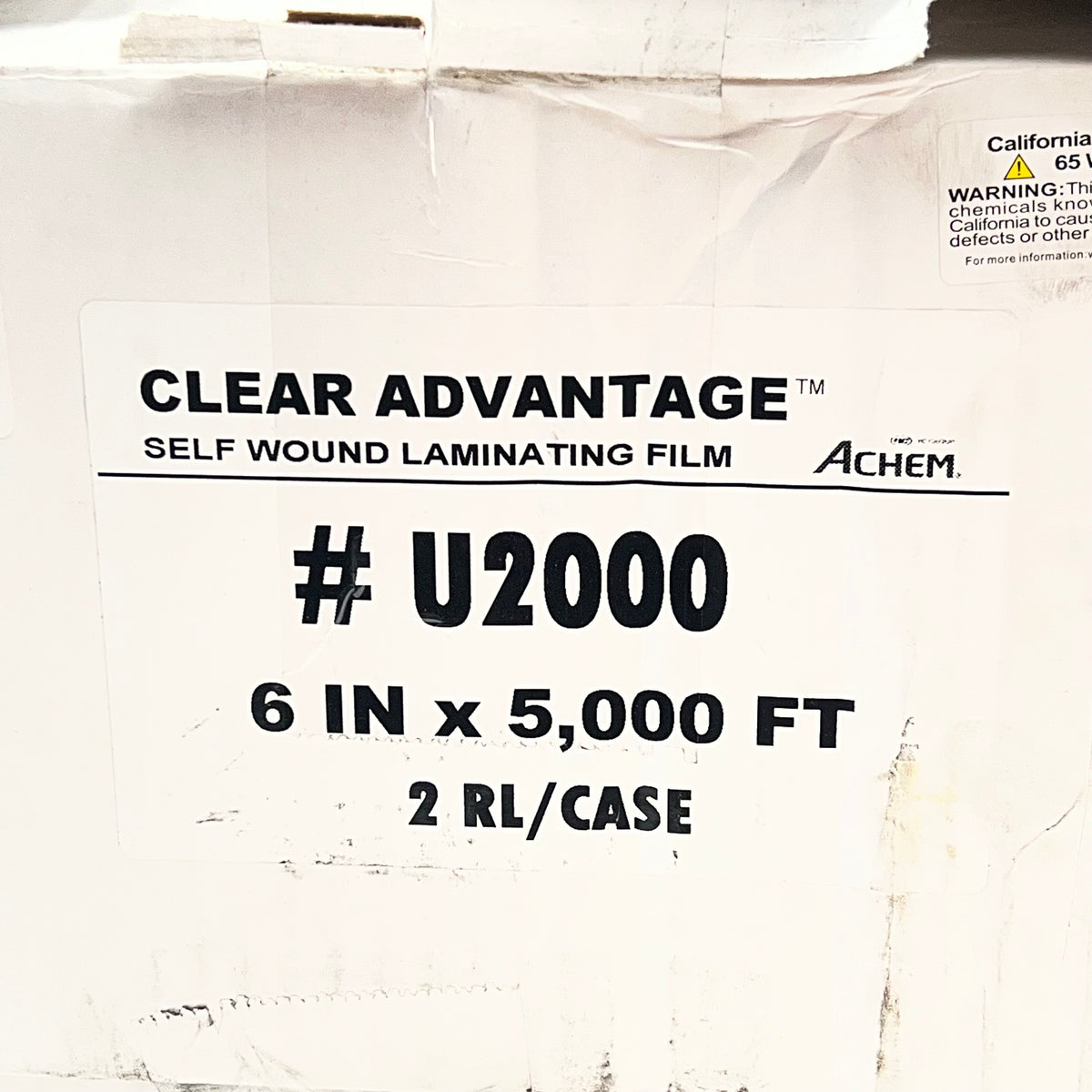 ACHEM  (2 PACK) Clear Advantage Self Wound Lamination Film 6"x5,000' U2000