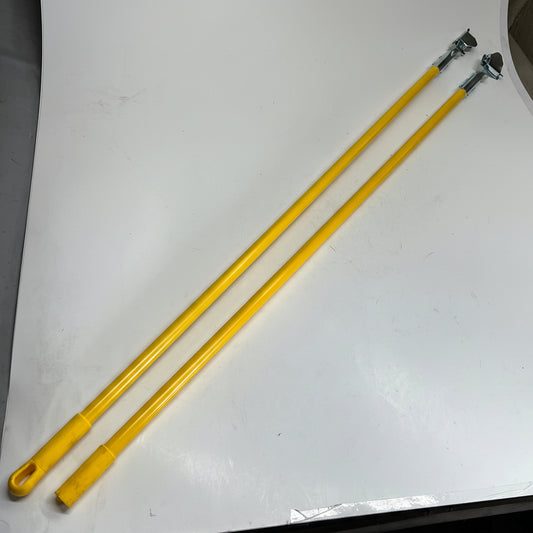 ZA@ CARLISLE  (2 PACK) Fiberglass Dust Mop Handle W/ Clip-on Connector 60" Yellow 362113EC04 (As-is)