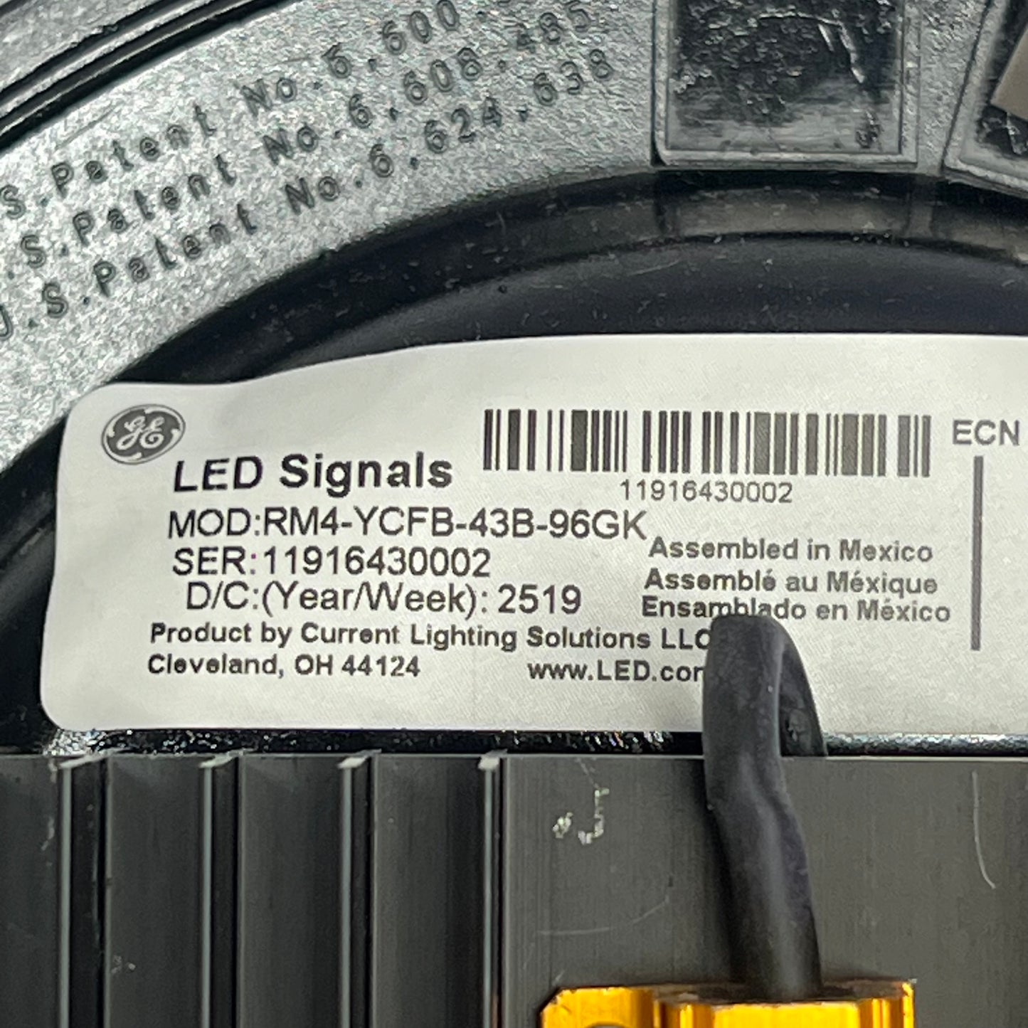 GE LED Colorlight Wayside Signals 8" - 2000' Visibility Yellow RM4-YCFB-43B-96GK