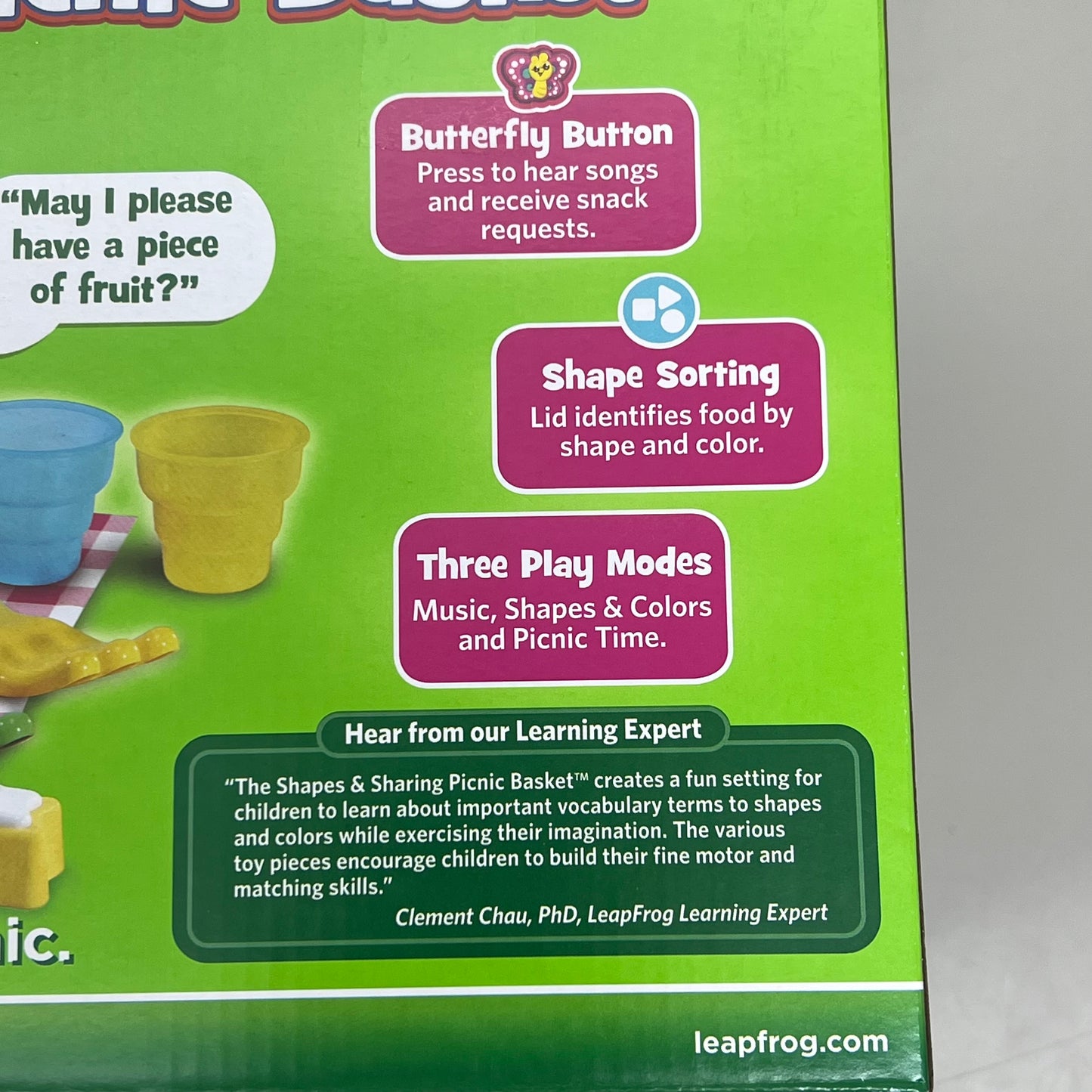 VTECH Leap Frog Picnic Basket Teaching Shapes & Sharing Pink Girls 6+ Month 6036