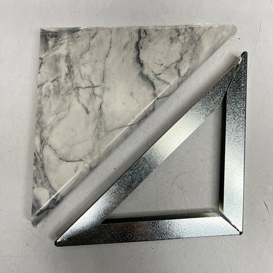 CLEARWATER SHOWER BATH Floating Corner Shelve 15" Everest Faux Marble STLCSB15