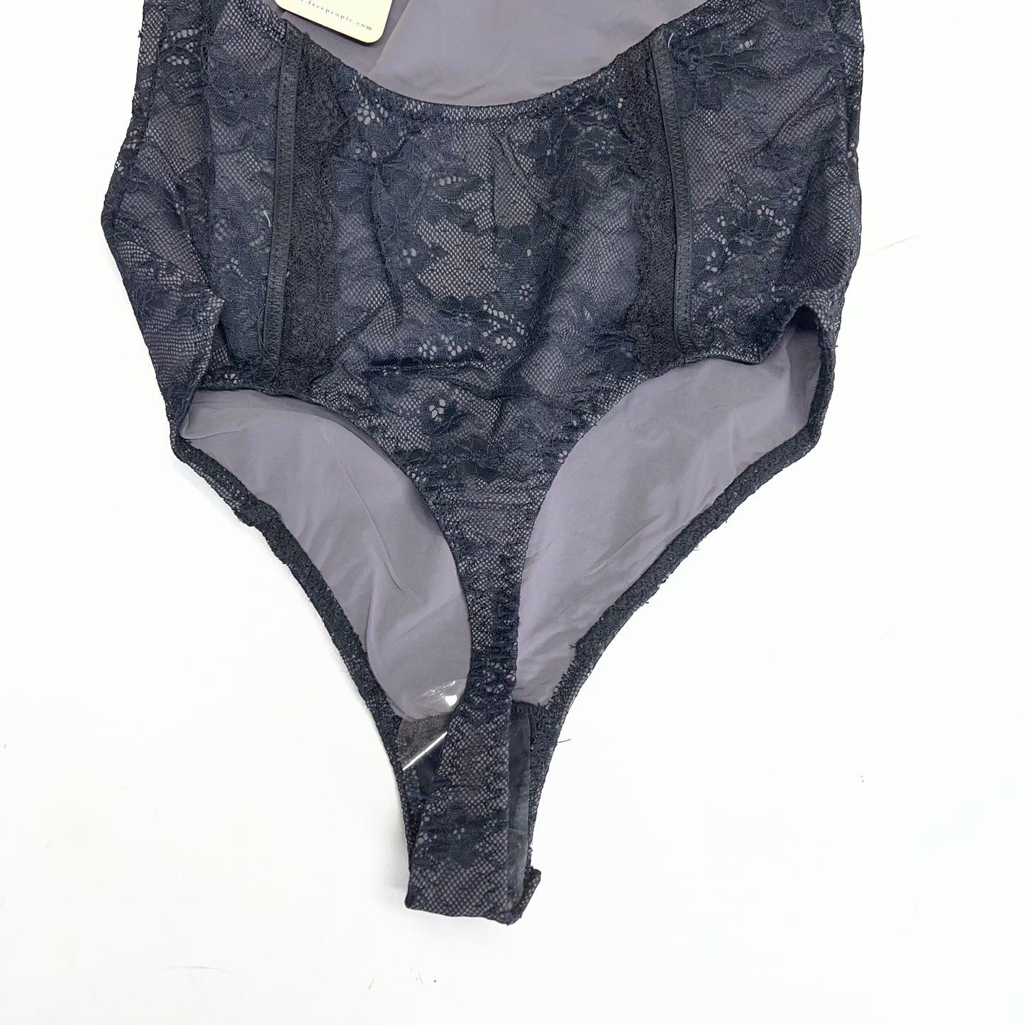 FREE PEOPLE Say You Love Me Bodysuit Lined Lace Women's Sz S Black 103499950