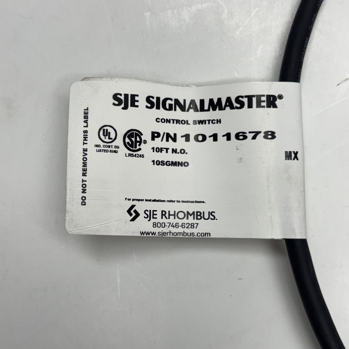 SJE SIGNALMASTER Narrow-Angle Float Switch, Normally Open (Pump-Down) Sz 10 ft. Black 1011678