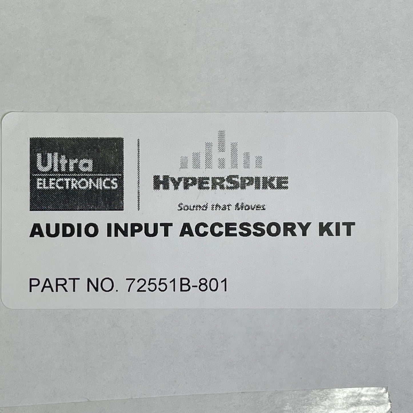 ULTRA ELECTRONICS HyperSpike Audio Input Accessory Kit 72551B-801