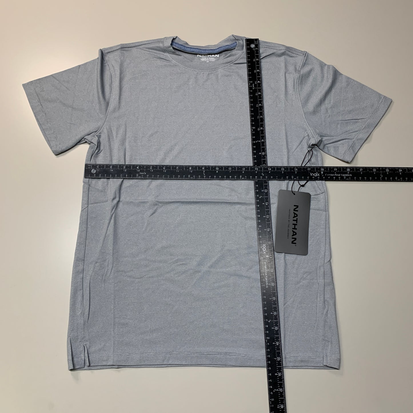 NATHAN Dash Tee Short Sleeve Shirt Monument Grey Stripe SZ S NS50920-80130-S