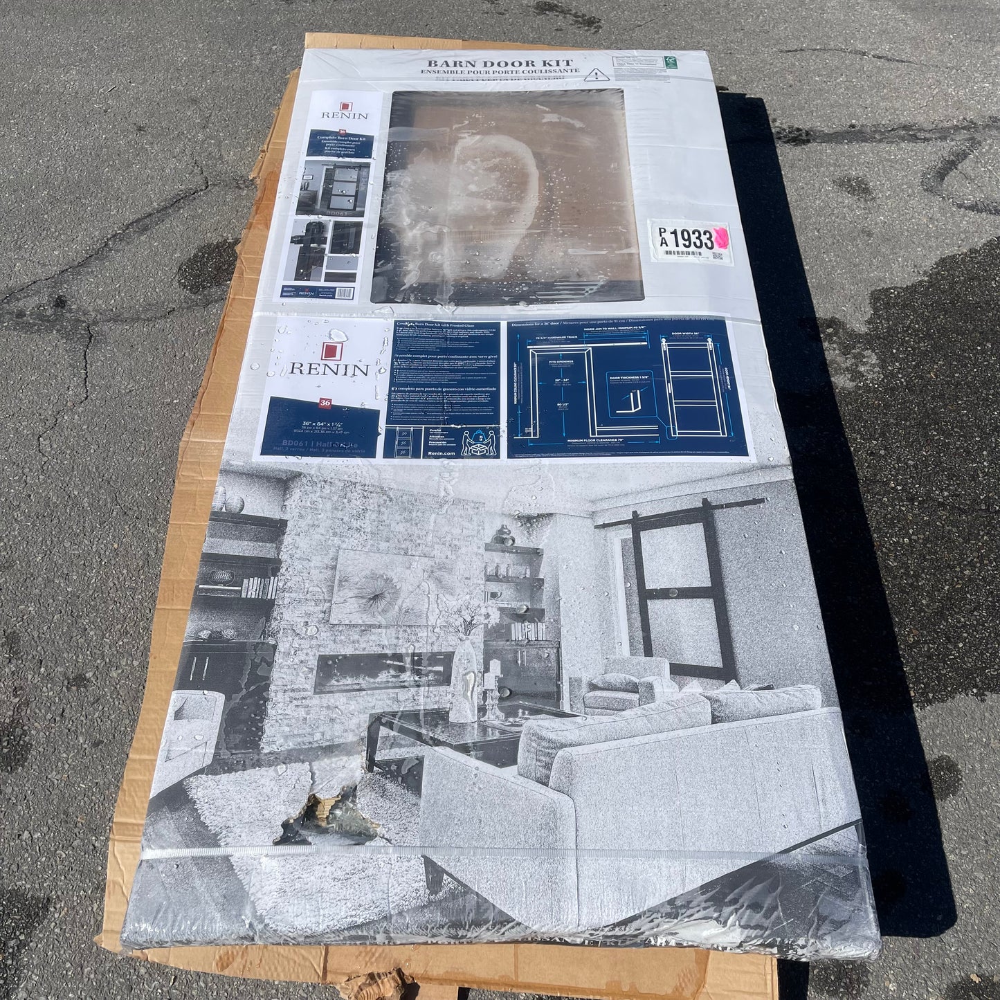 ZA@ Pallet of RENIN Hall 3-Lite Barn Door Kit BD061 (AS-IS)