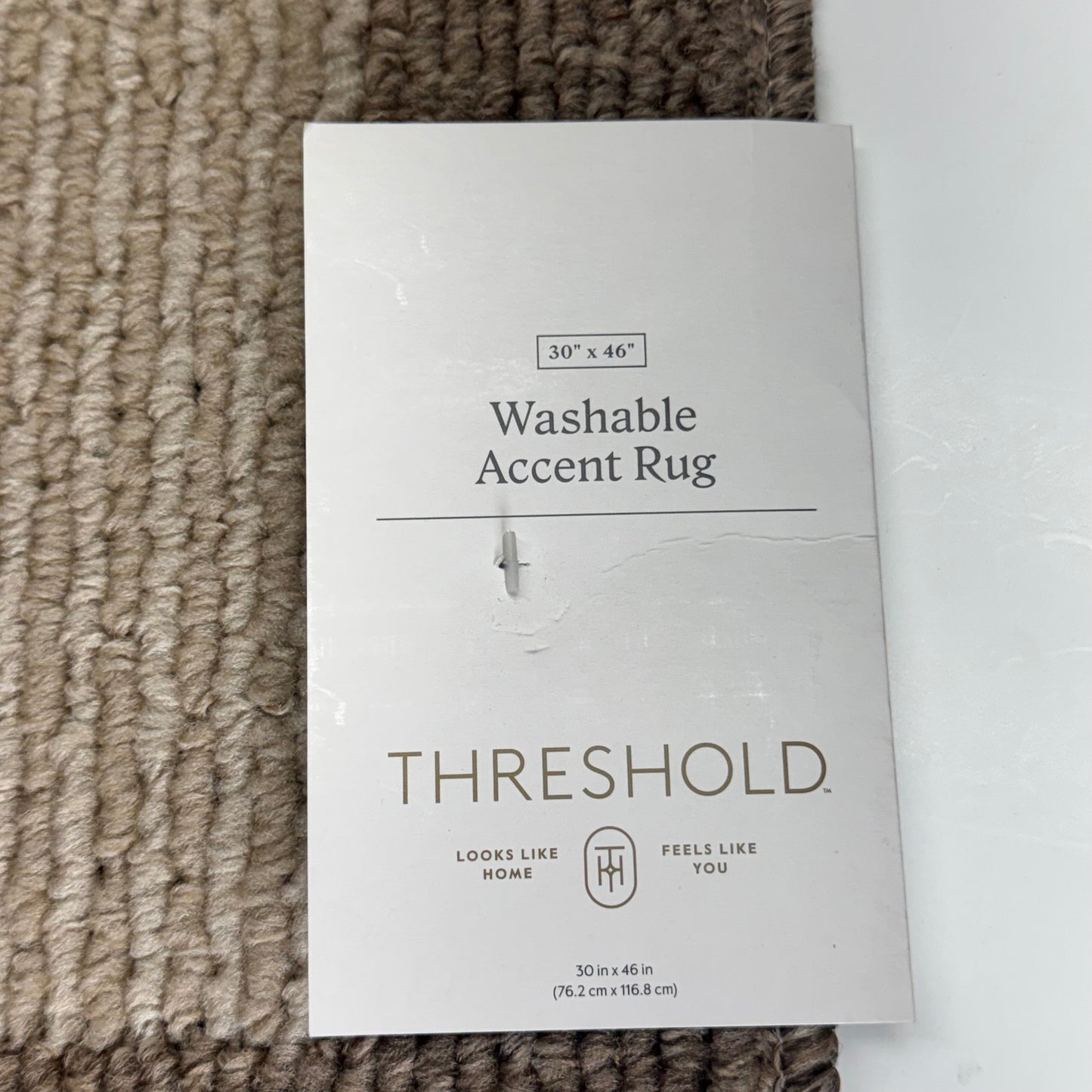 THRESHOLD Threshold Target Washable Madison Border Accent Rug, Tan Sz 30" x 46"