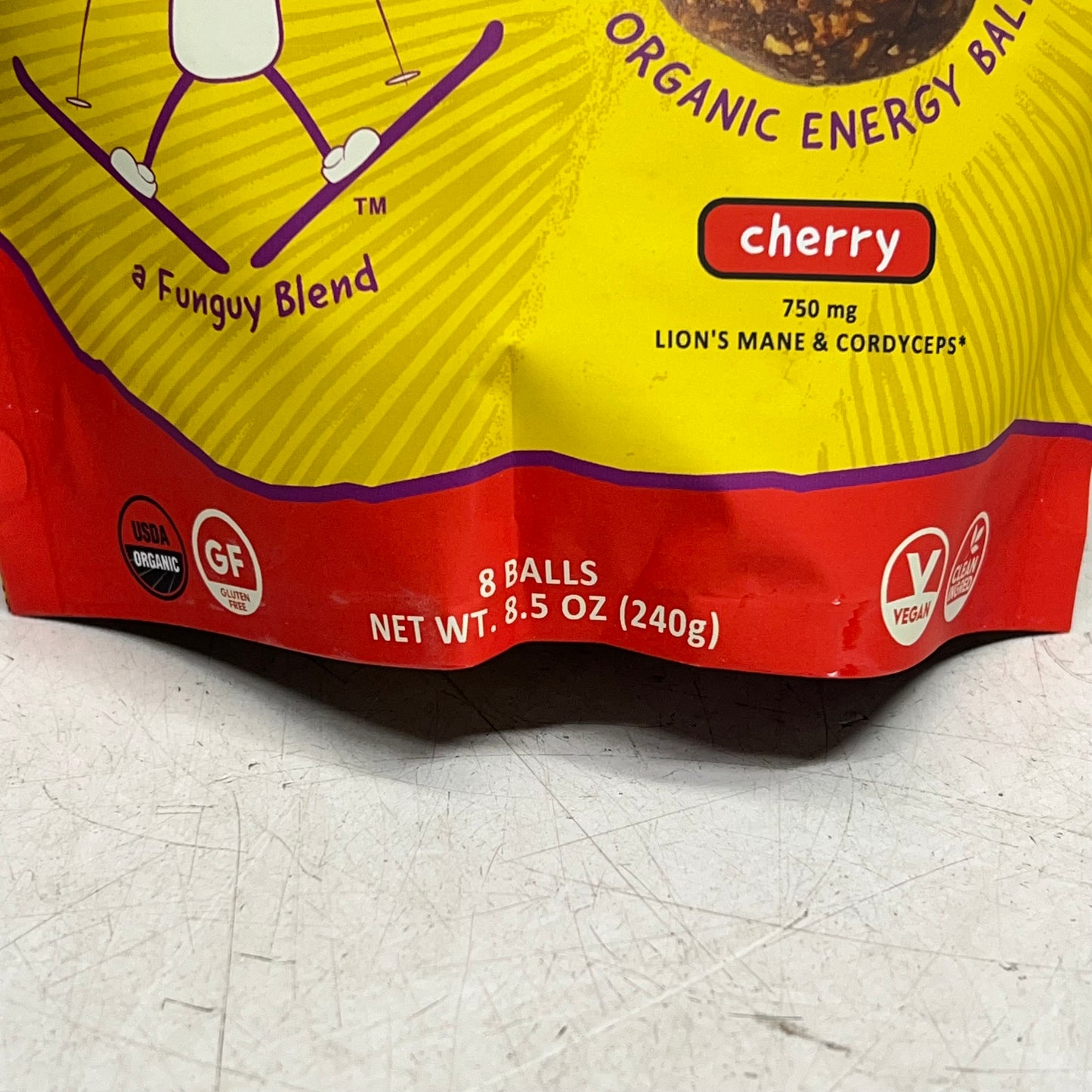 ODD BALLS Organic Energy Balls Cherry Lions Mane & Cordyceps 8.5oz BB 09/26