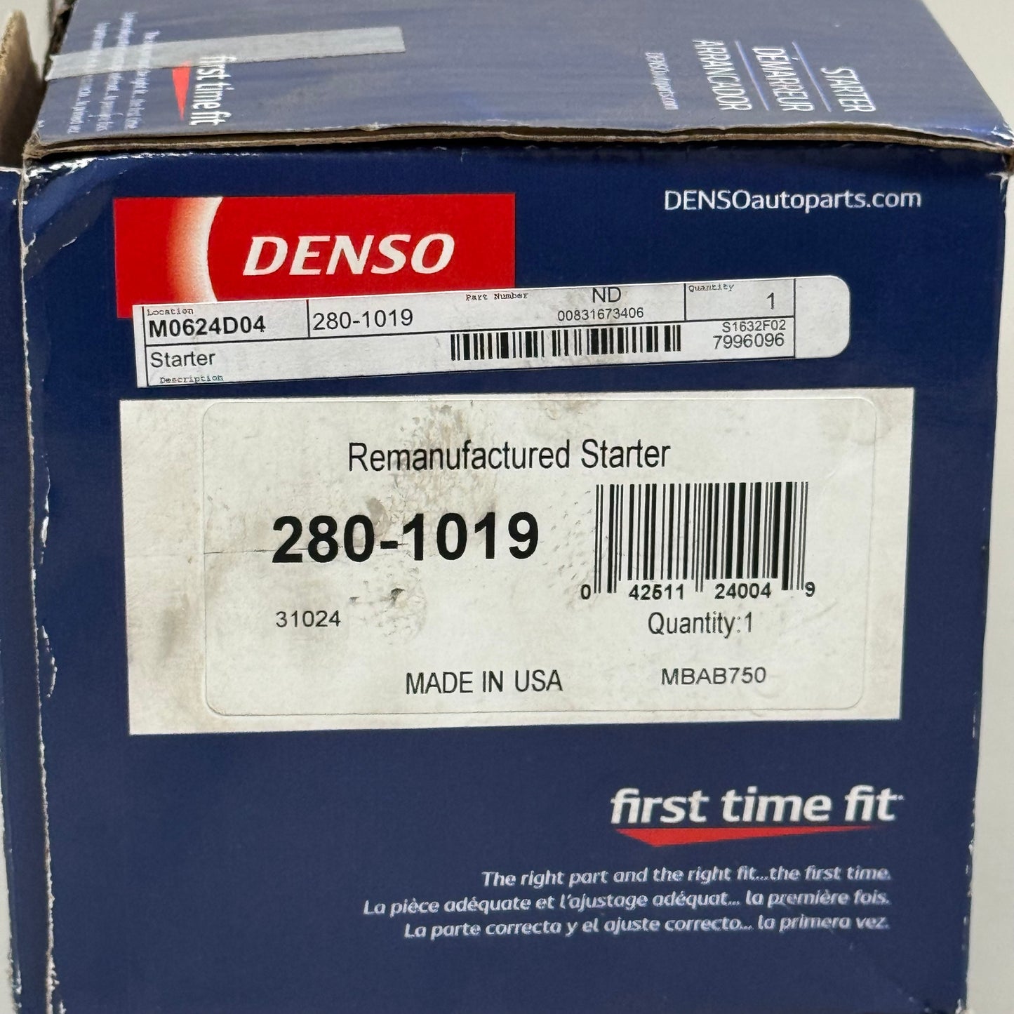 DENSO Remanufactured Starter For Toyota & Lexus 280-1019